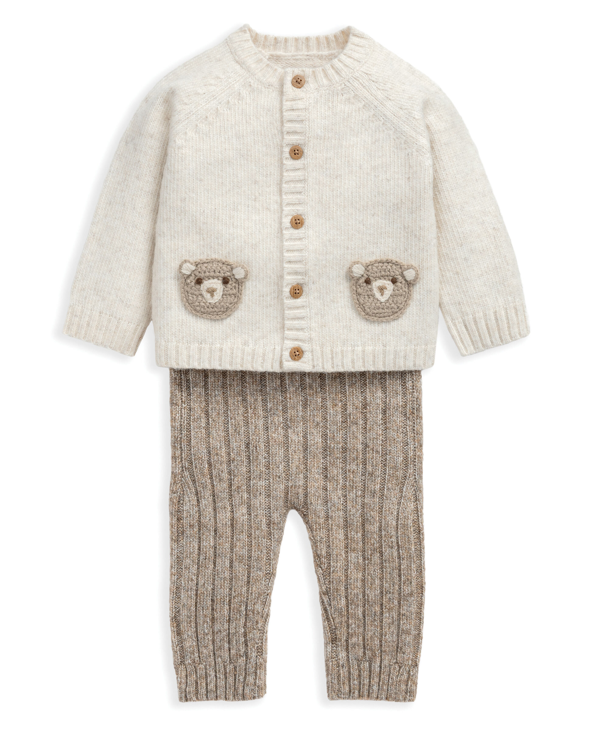 Me & You Bear Cardigan & Leggings Outfit Set image number 2