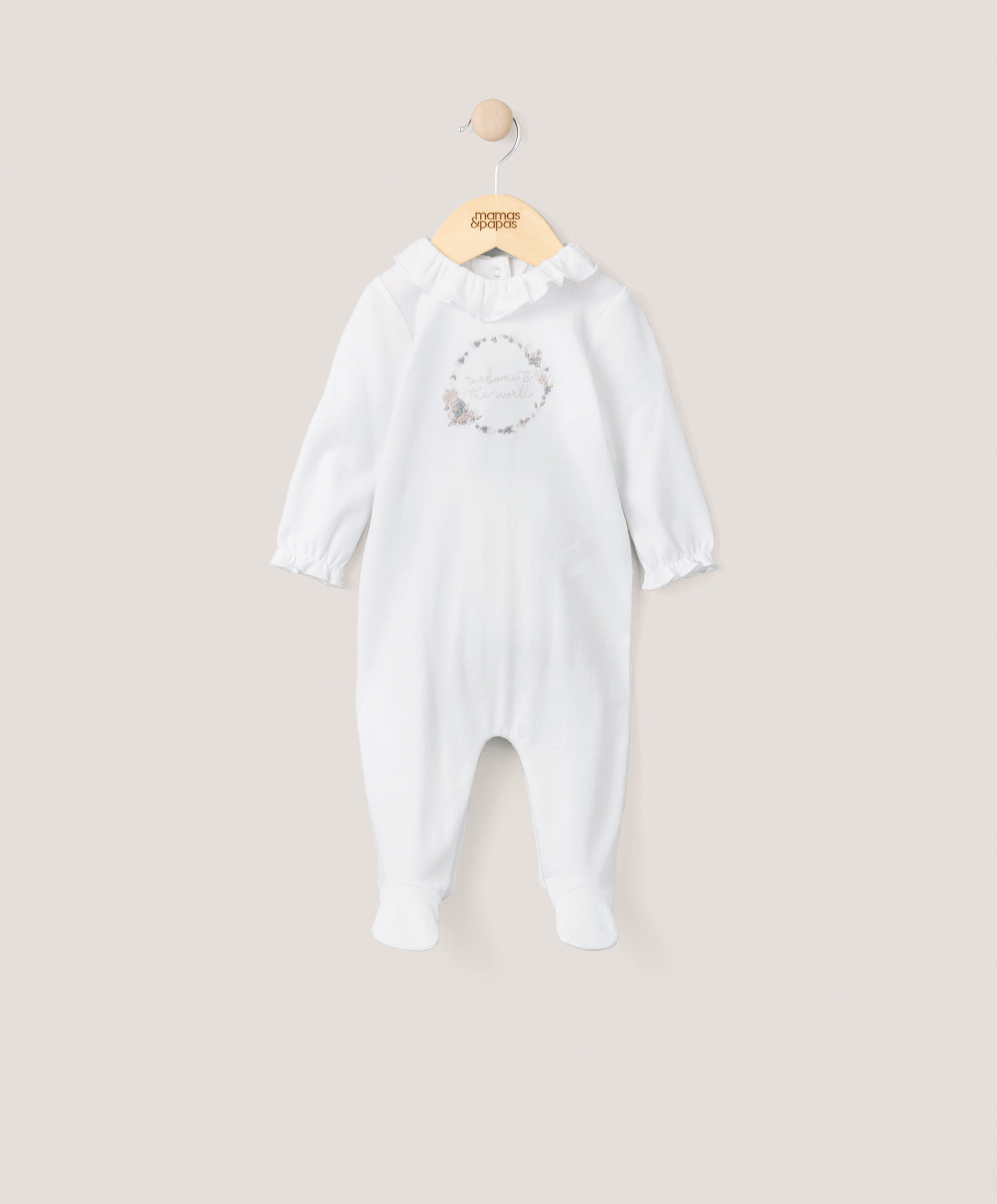 Welcome to the World Sleepsuit - White image number 1