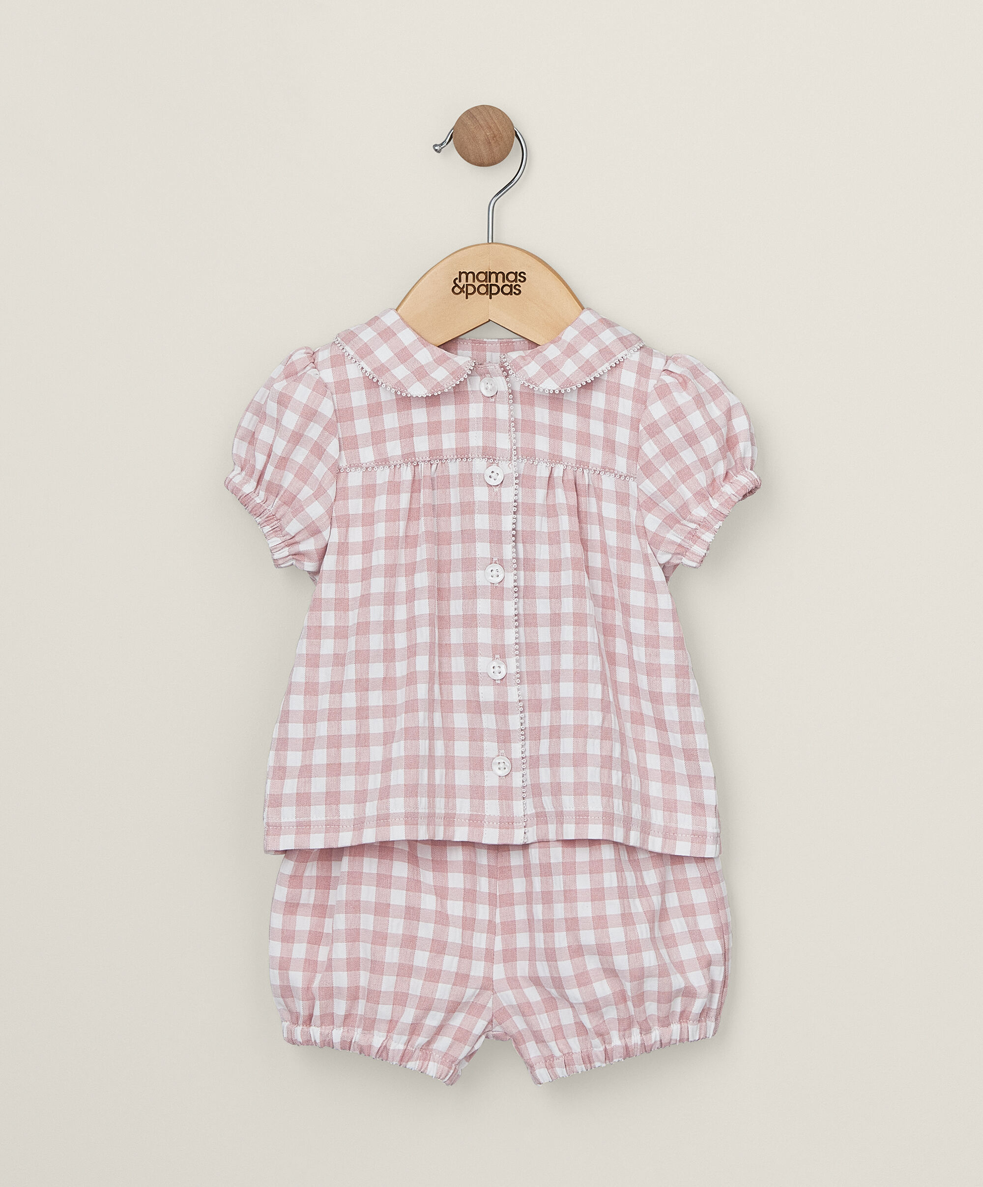 2 Piece Pink Gingham PJs image number 1