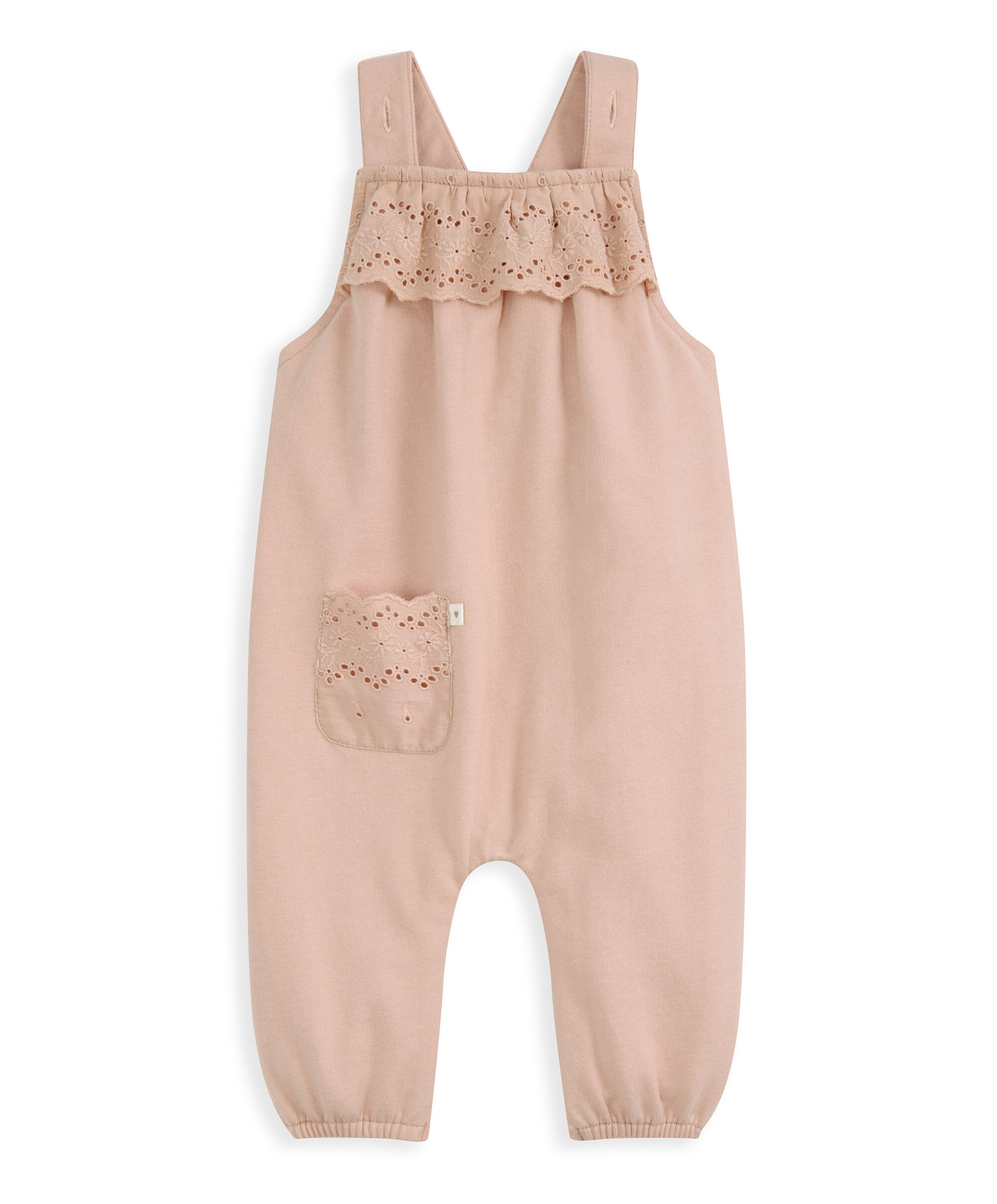 Broderie Dungarees & Bodysuit Outfit Set image number 3