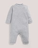 Fine Knit Romper with Pointelle Details Grey- 0-3 image number 1