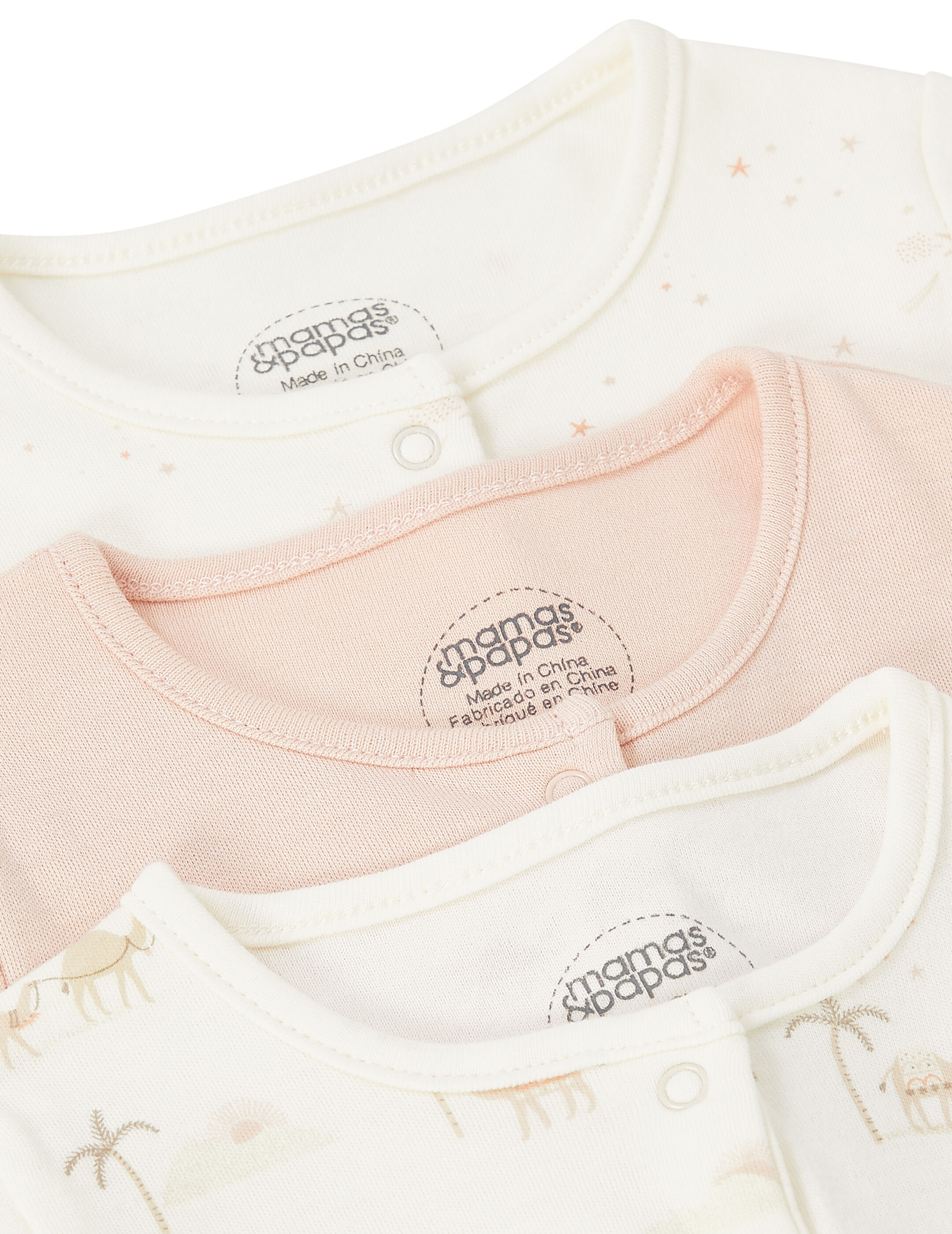 3 Pack Desert Sleepsuits Pink image number 2