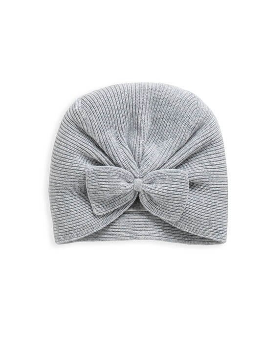 Grey Knitted Bow Turban Hat image number 1