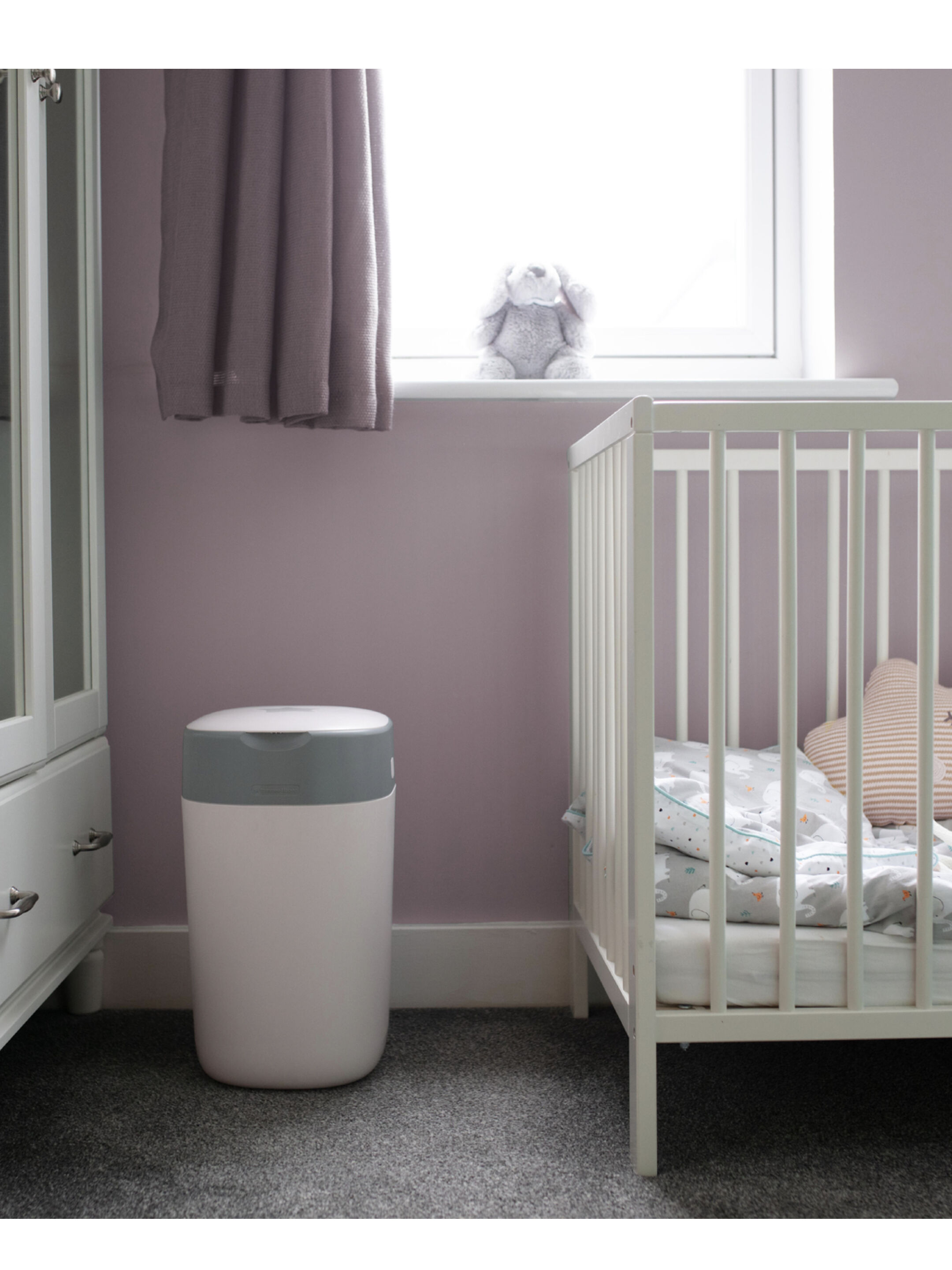 Tommee Tippee Twist and Click Advanced Nappy Bin - Pink (Includes 1 Refill Cassette) image number 4