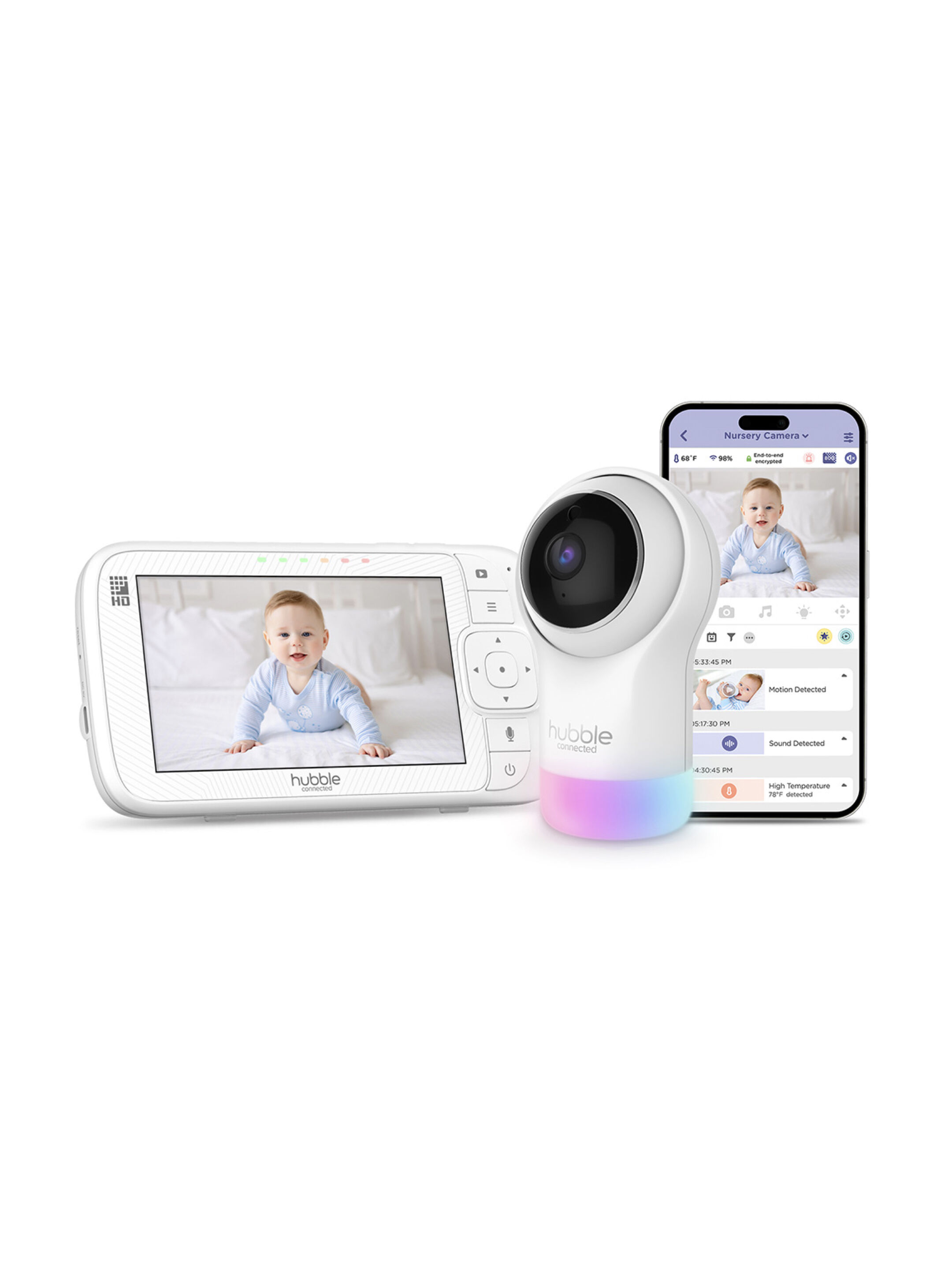 Hubble Connected Nursery Pal Glow Plus Enhanced - White image number 2