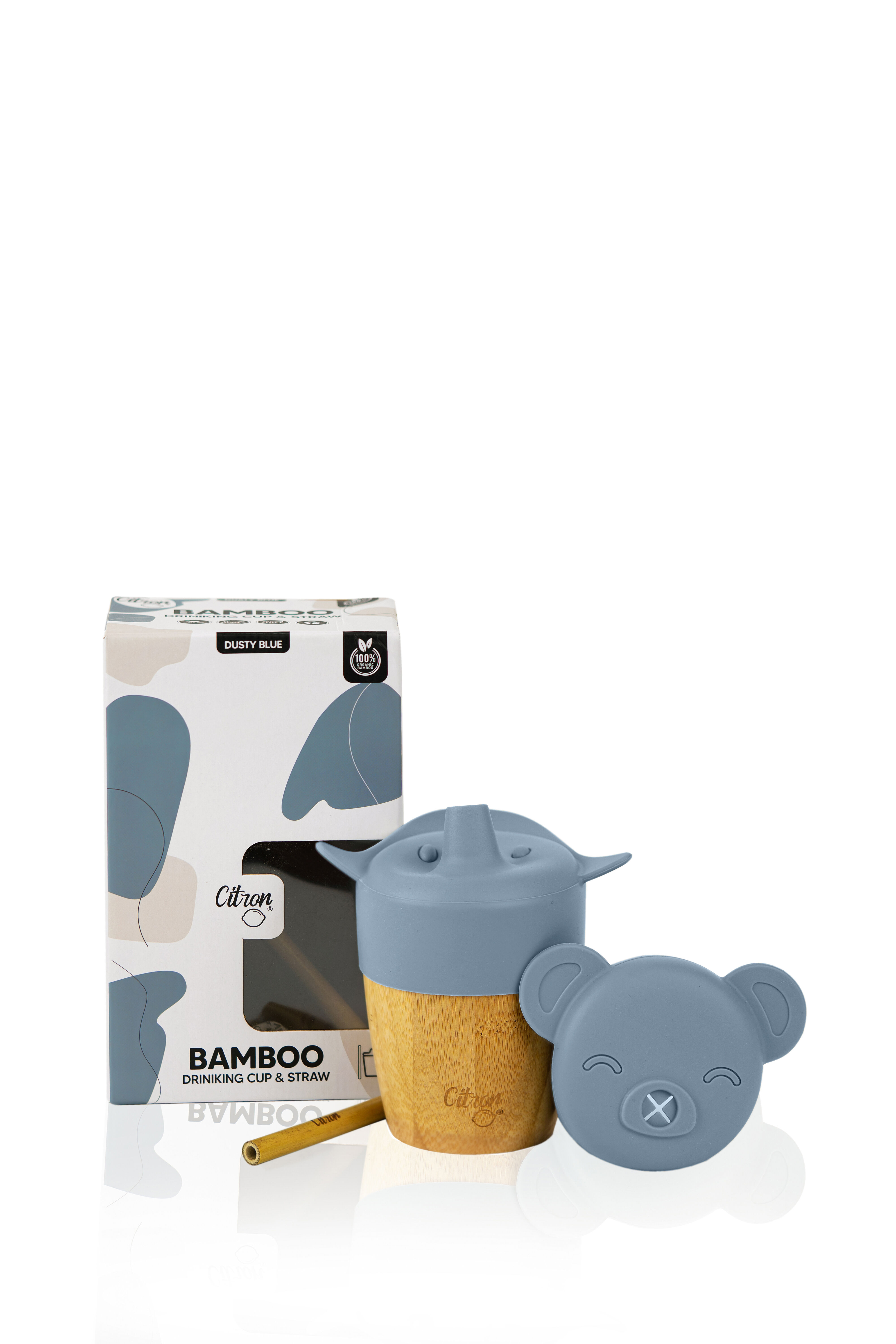 Citron Organic Bamboo Cup W Lids Dusty Blue image number 2
