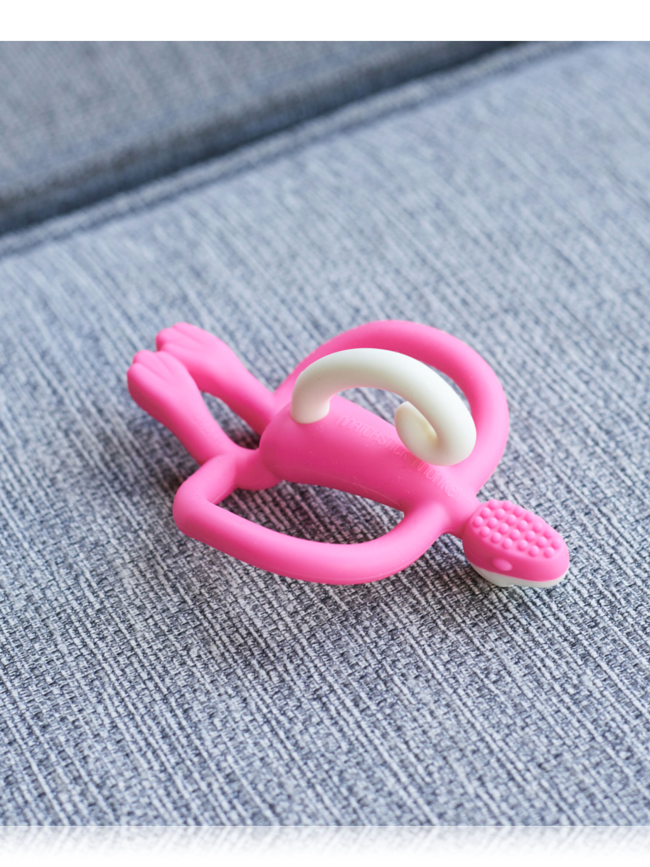 Matchstick Monkey Original Teether - Pink image number 4