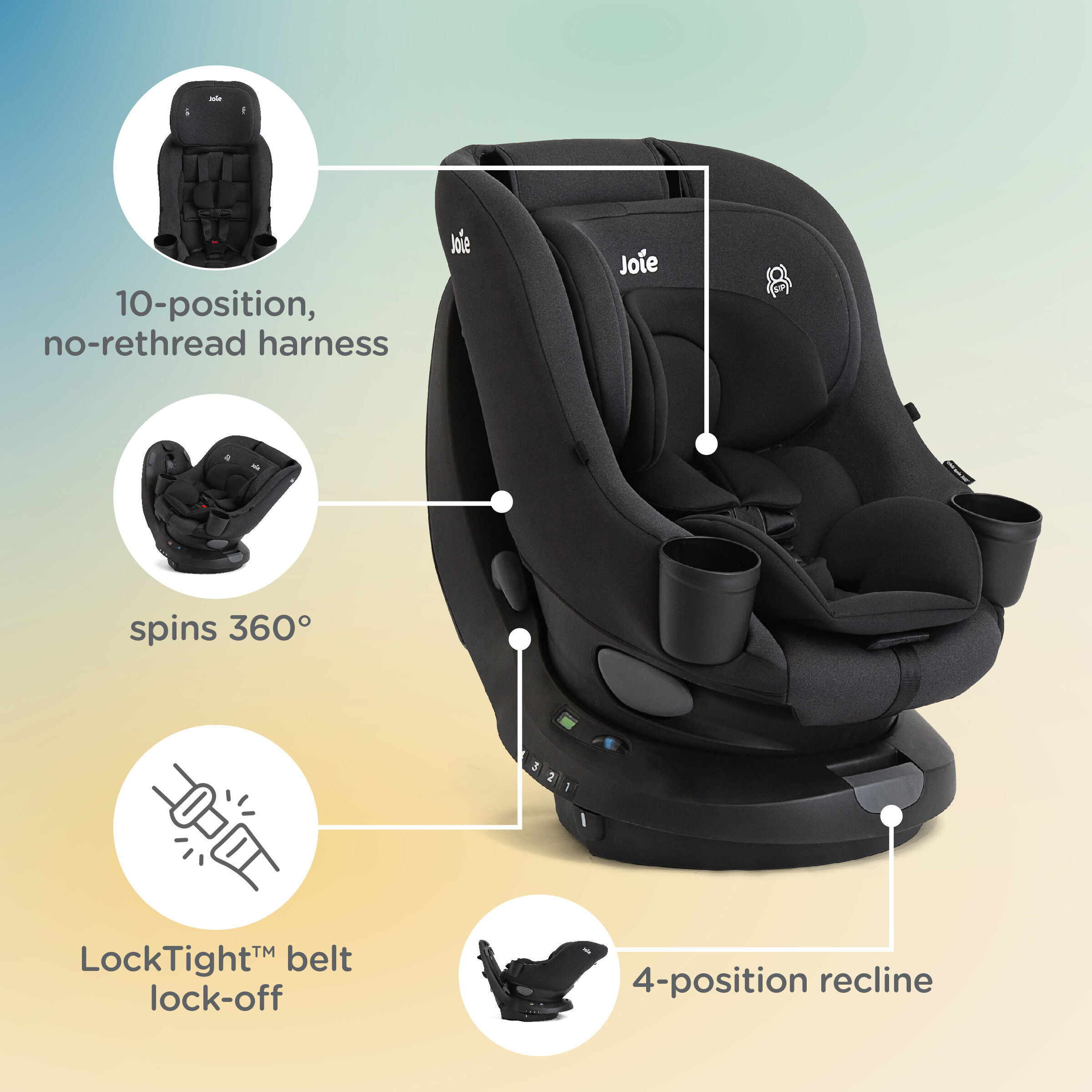 Joie CHILI SPIN 360 Car Seat - Shale (Birth to 4 years) image number 7
