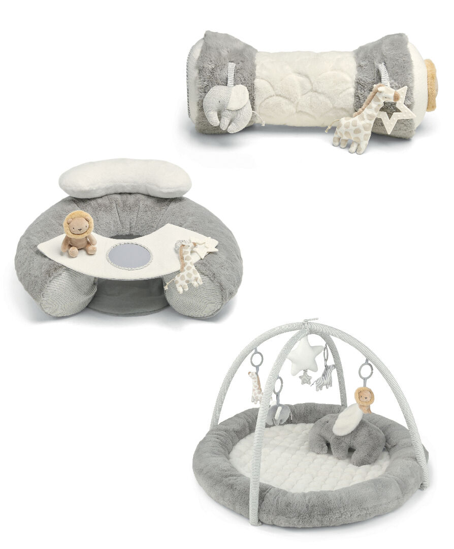 Welcome to the World 3 Piece Elephant Playmat Bundle - Grey