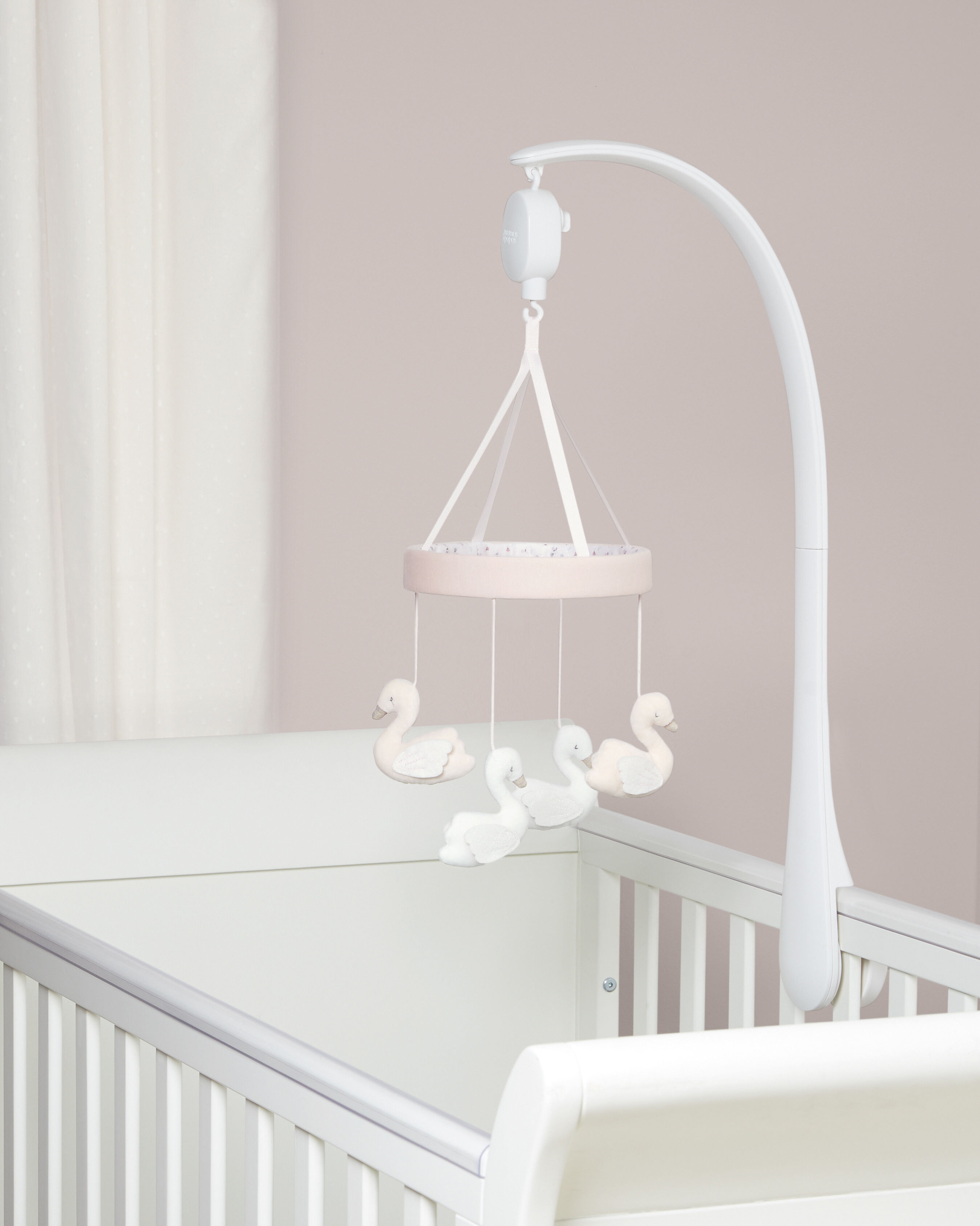 Welcome to the World Floral Musical Mobile - Pink & White image number 1