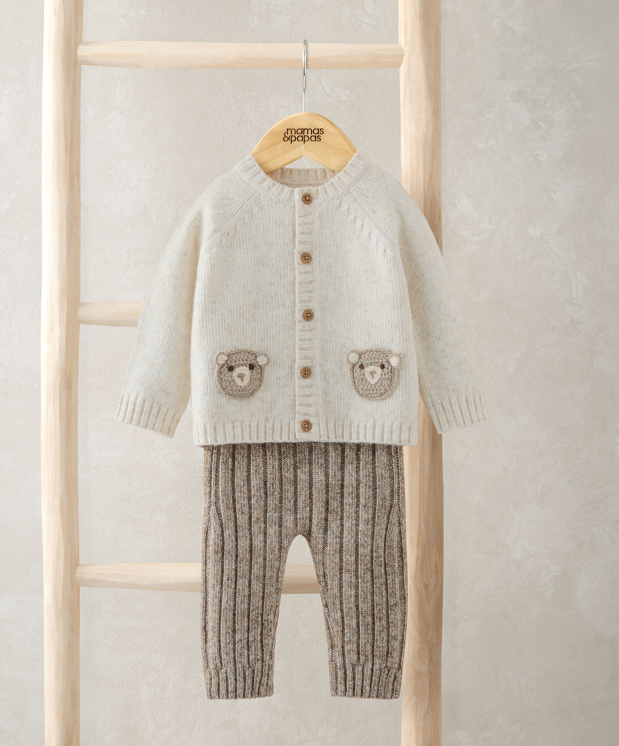 Me & You Bear Cardigan & Leggings Outfit Set image number 1