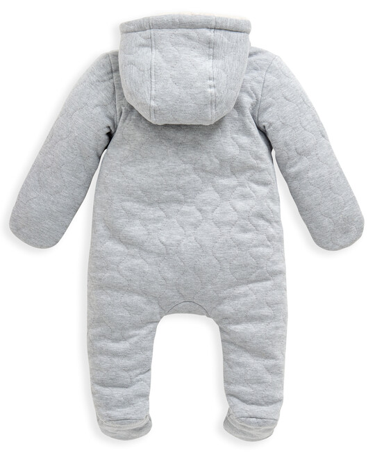 Grey Quilted Jersey Pramsuit image number 2