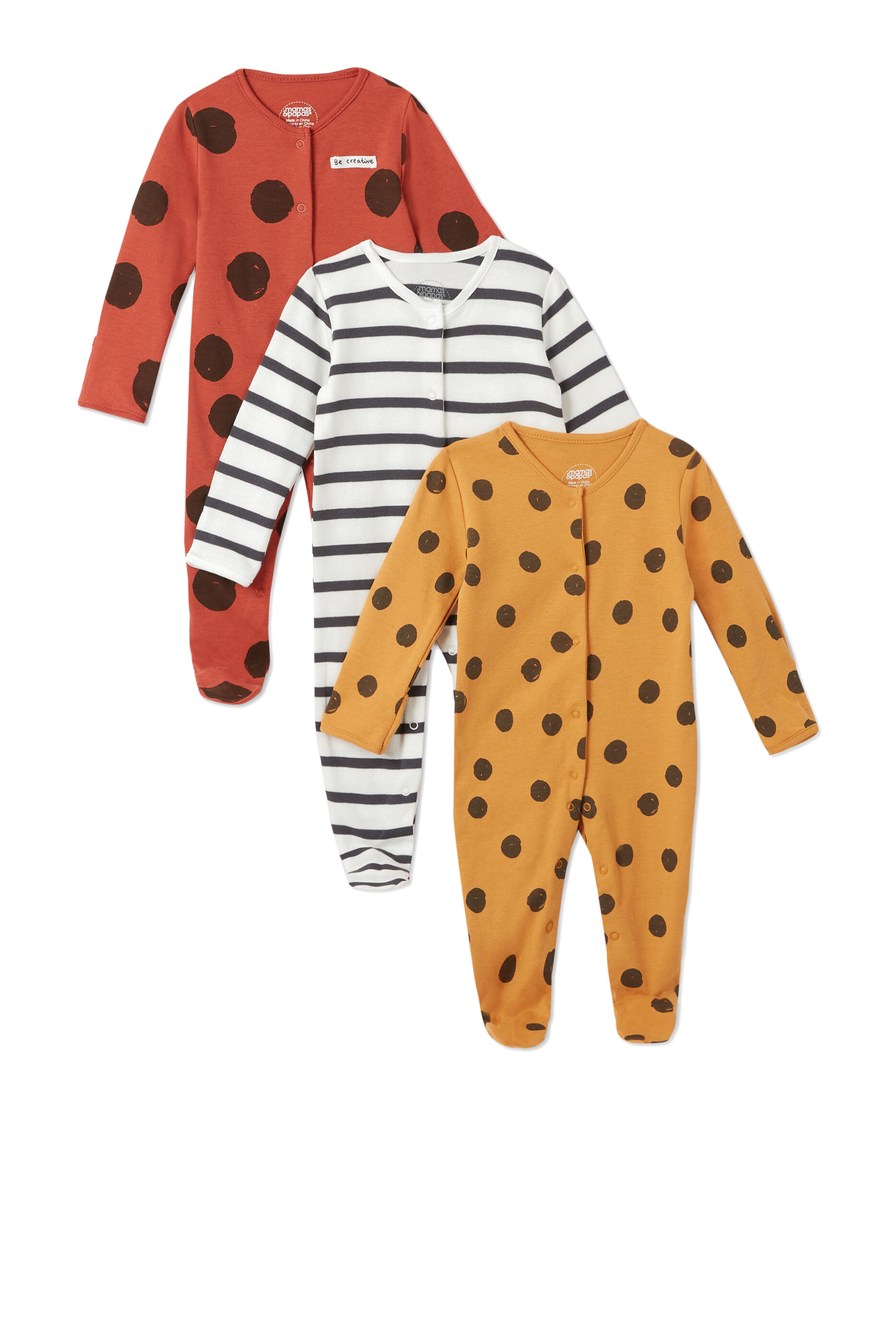 Large Spot Sleepsuits 3 Pack image number 1