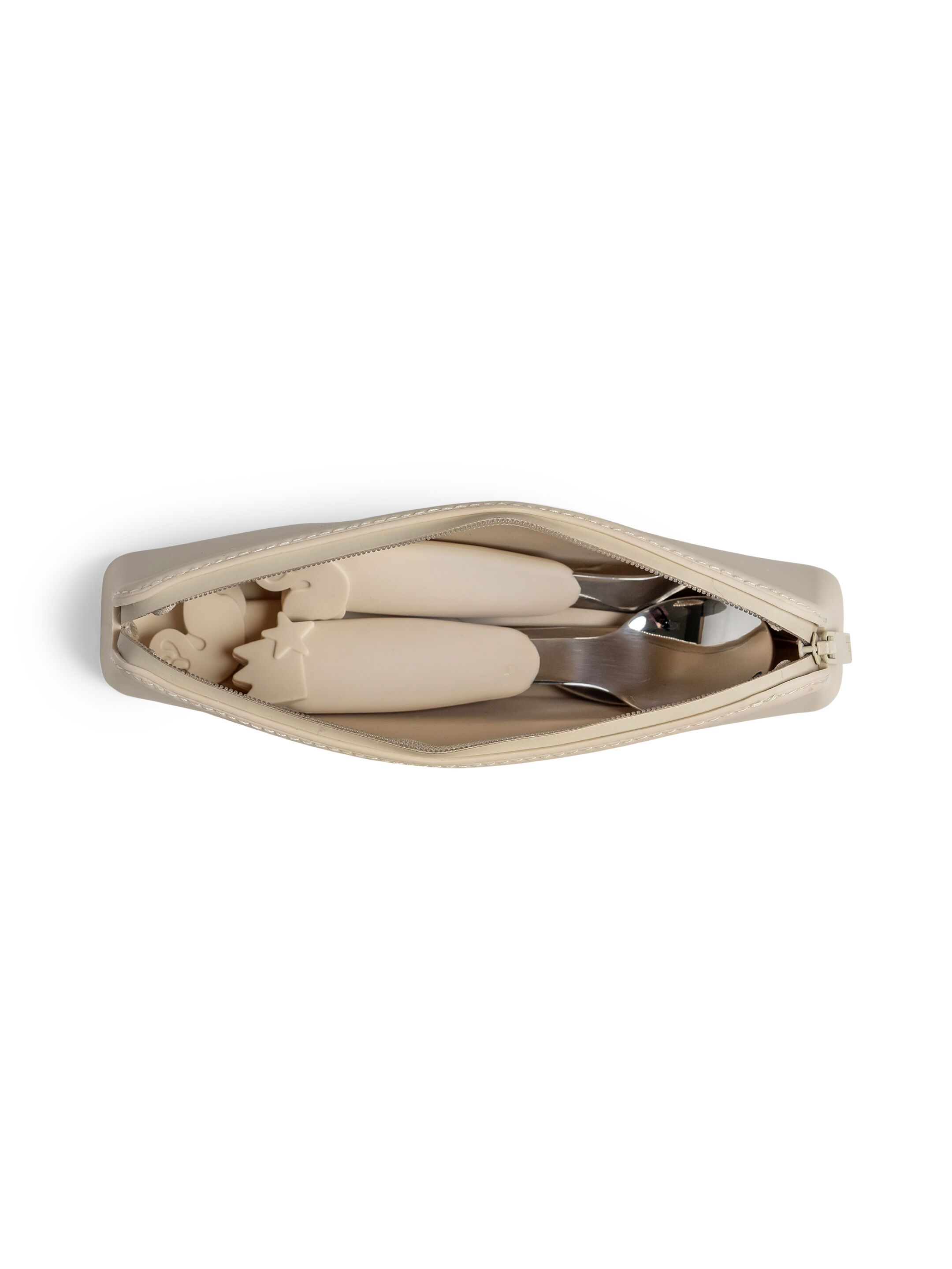 Citron Silicone Cutlery Set with Pouch Beige image number 5