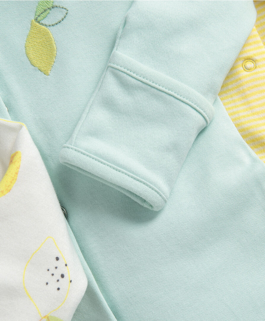 Lemon Sleepsuits 3 Pack image number 3