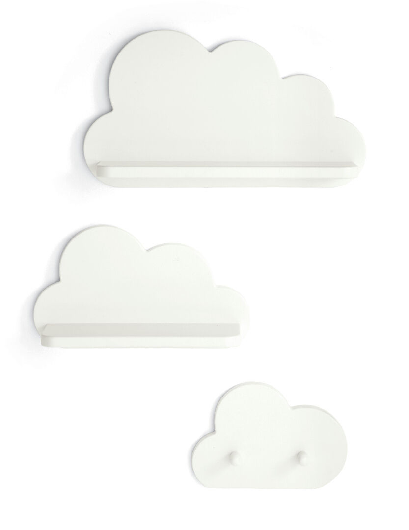 White Cloud Shelves and Coat Hook Set image number 1