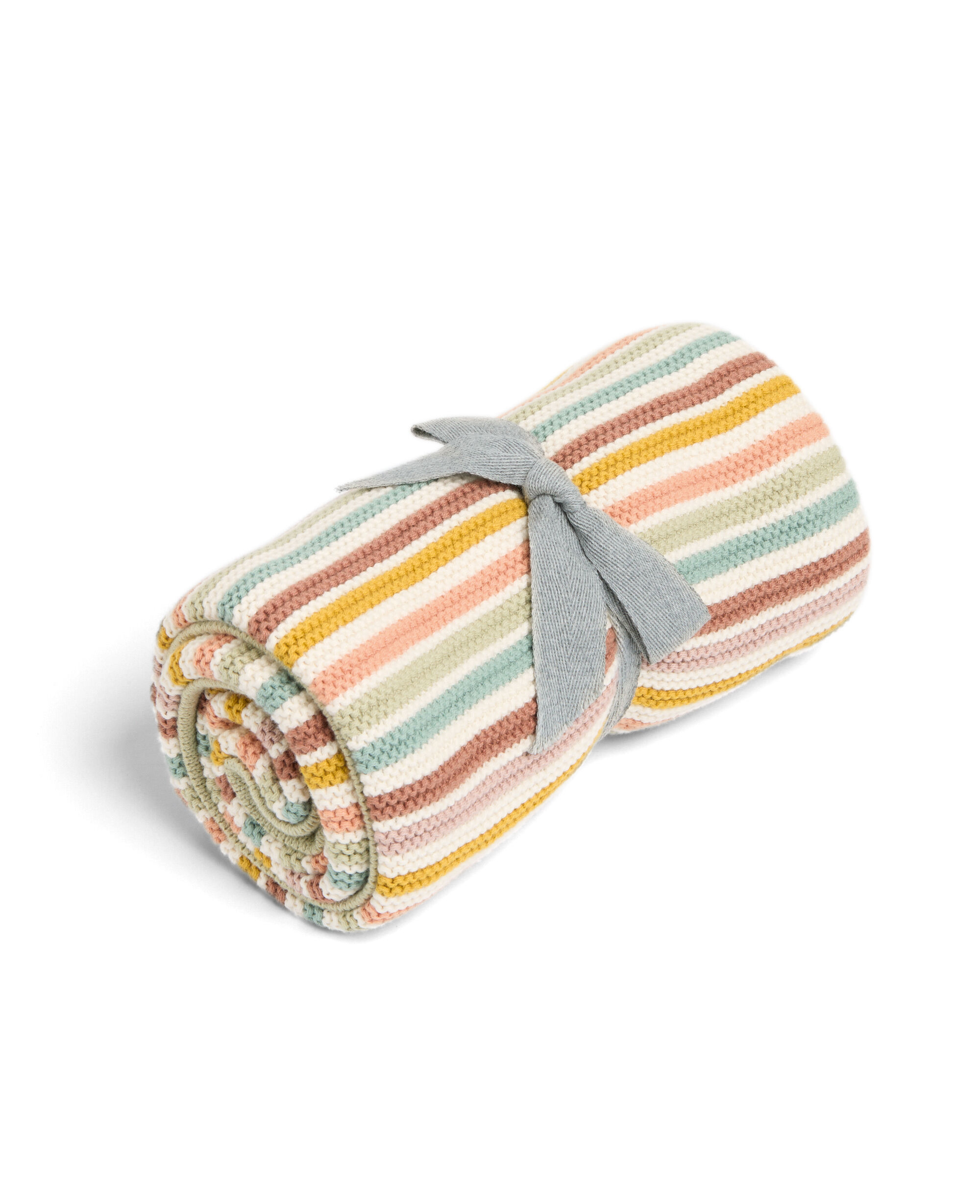 Knitted Blanket - Orchard Mlti Stripe