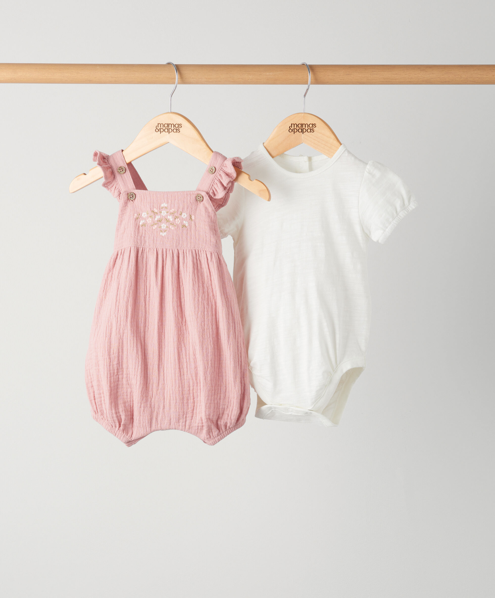 Pink Embroidered Shortie Set - 2 Piece Set image number 1