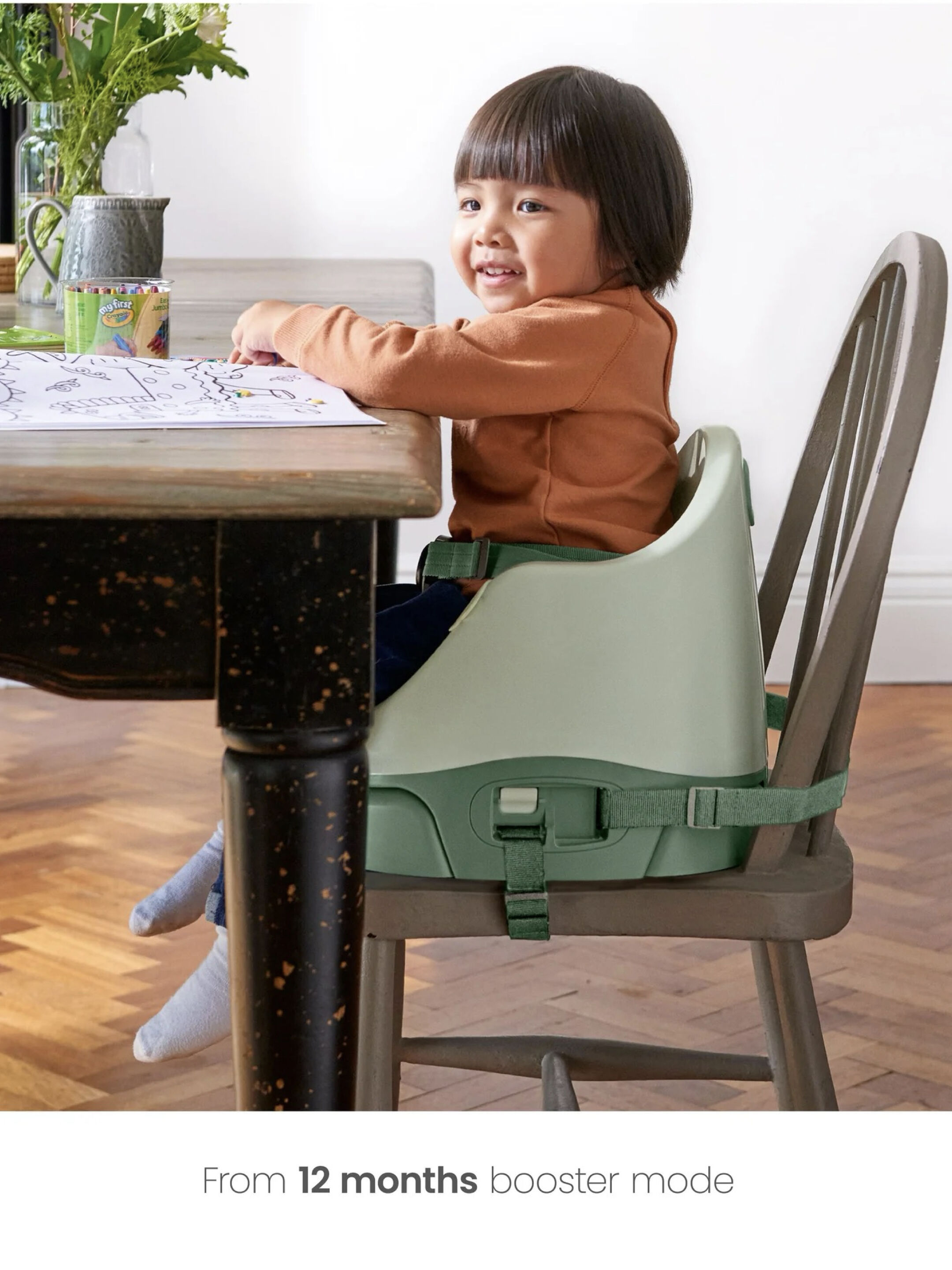 Bug 3-in-1 Floor & Booster Seat with Activity Tray - Eucalyptus image number 6