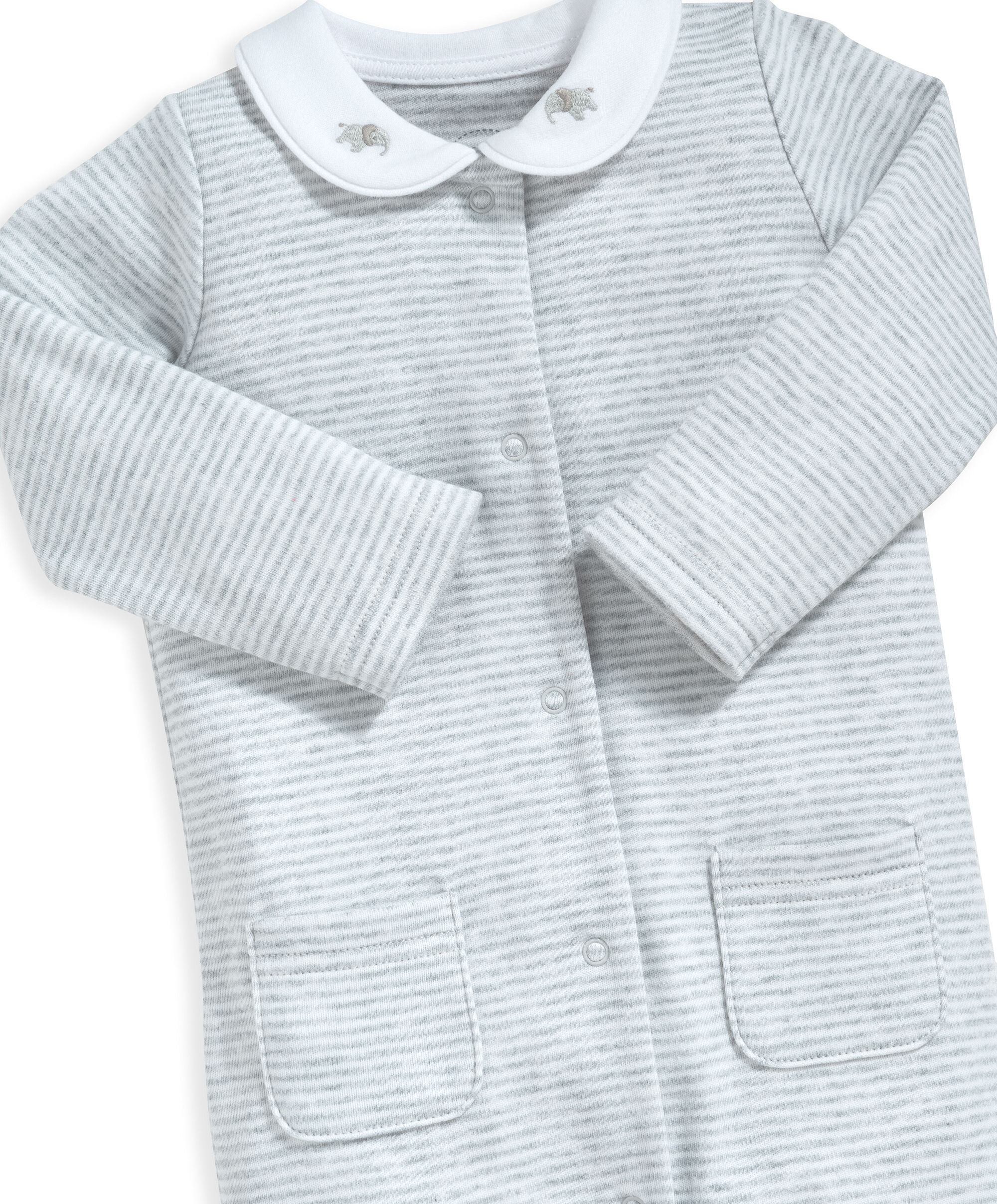 Stripe Collared Sleepsuit image number 3