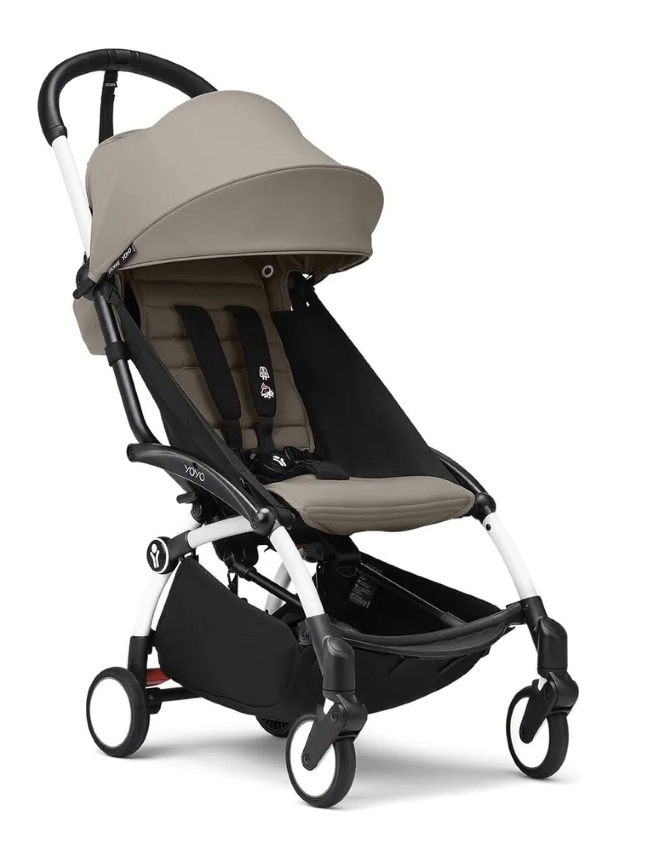 Stokke YOYO3 White Frame with 6+ Color Pack Taupe (2 Pieces)