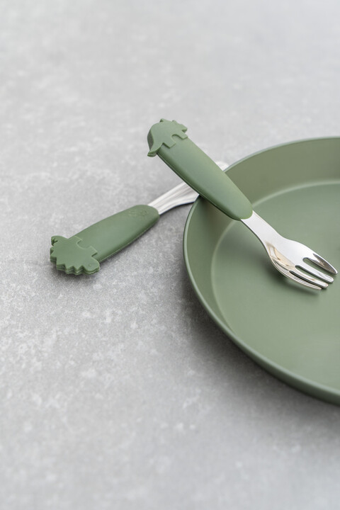 Citron Cutlery Set Silicone - Dino image number 3
