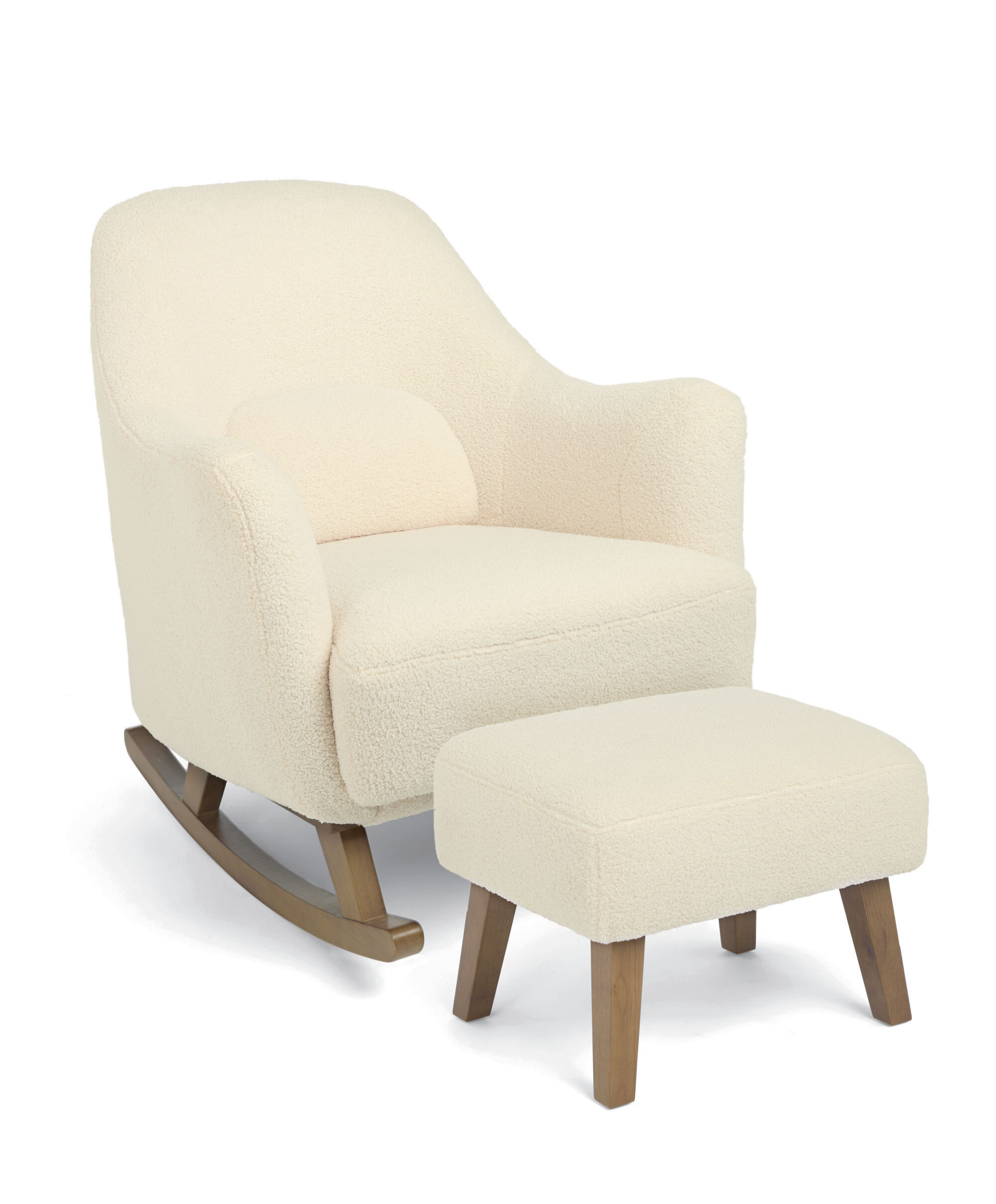 Penrose Nursing Chair & Stool - Off White Boucle image number 2