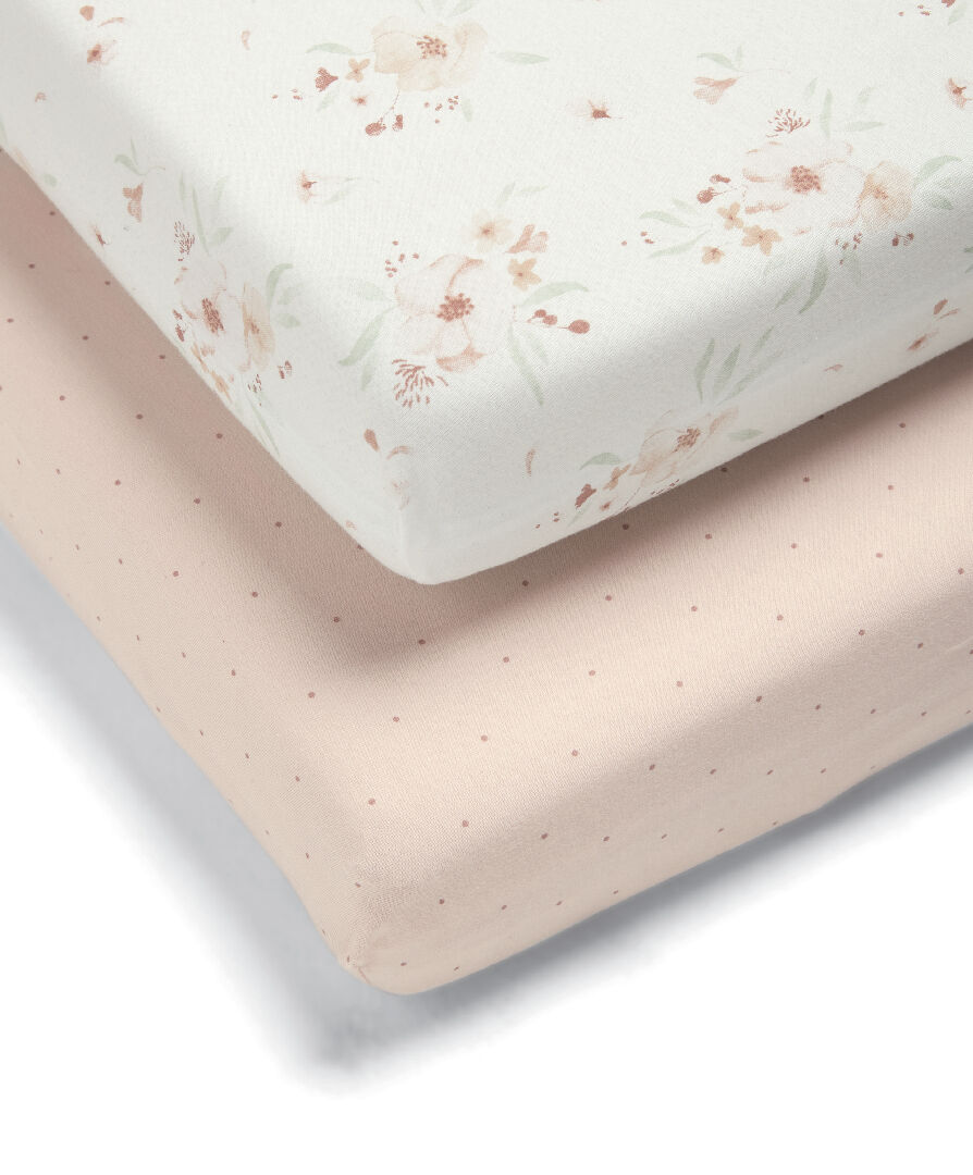 Floral Cotbed Fitted Sheets - 2 Pack