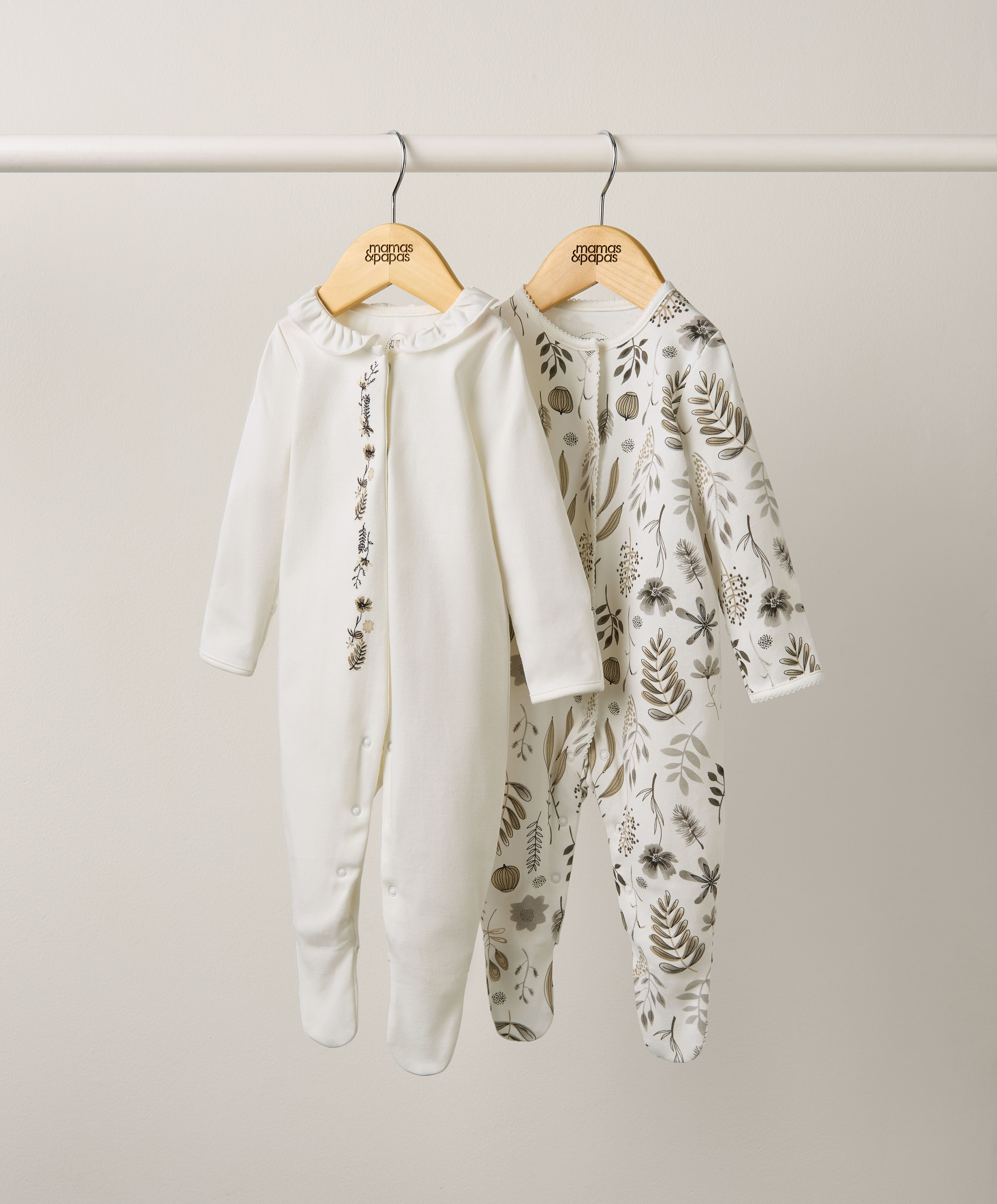 2 Pack Autumn Leaves Sleepsuits image number 3