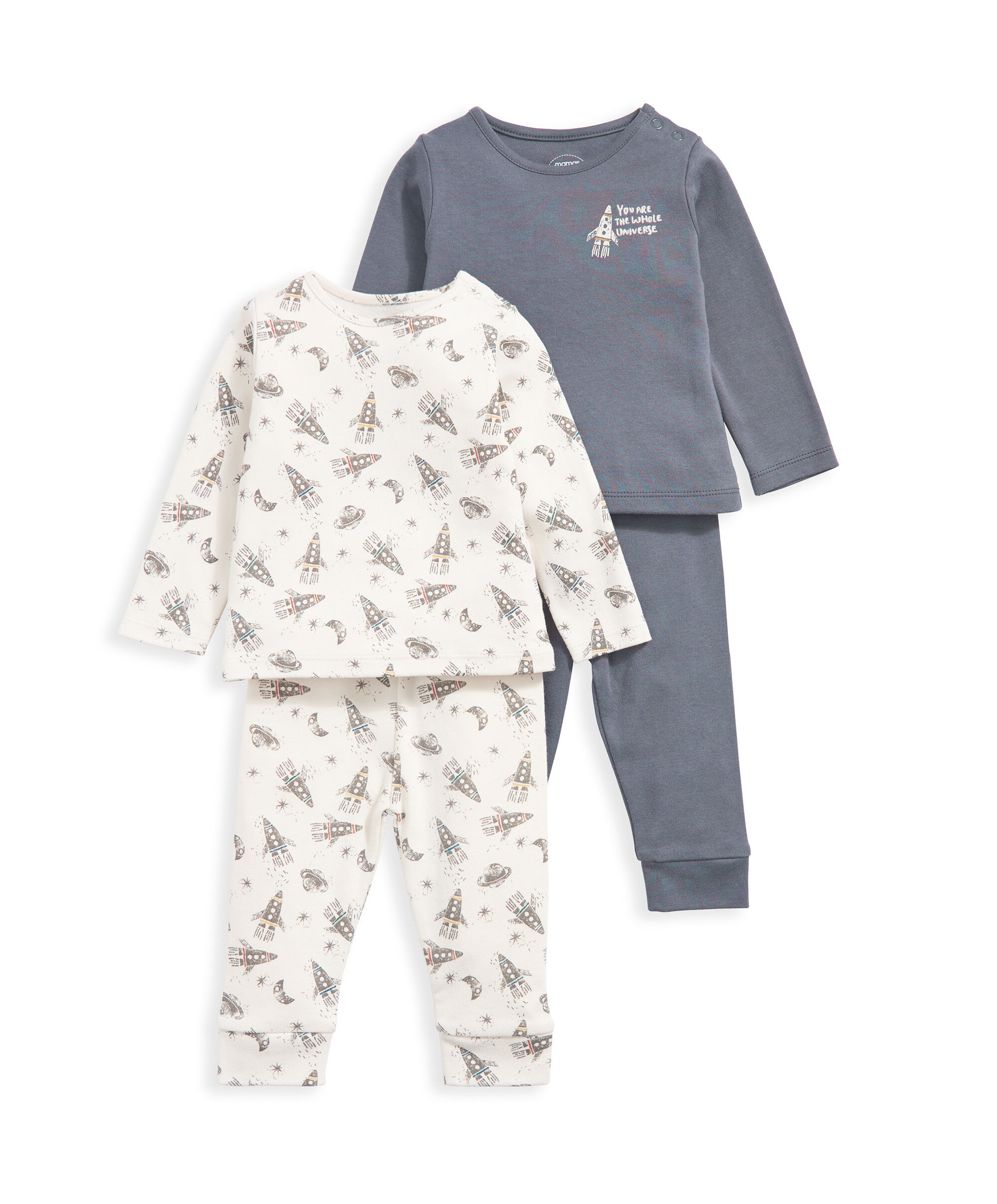 Universe and Rockets Jersey PJs (Set of 2) - Blue image number 2
