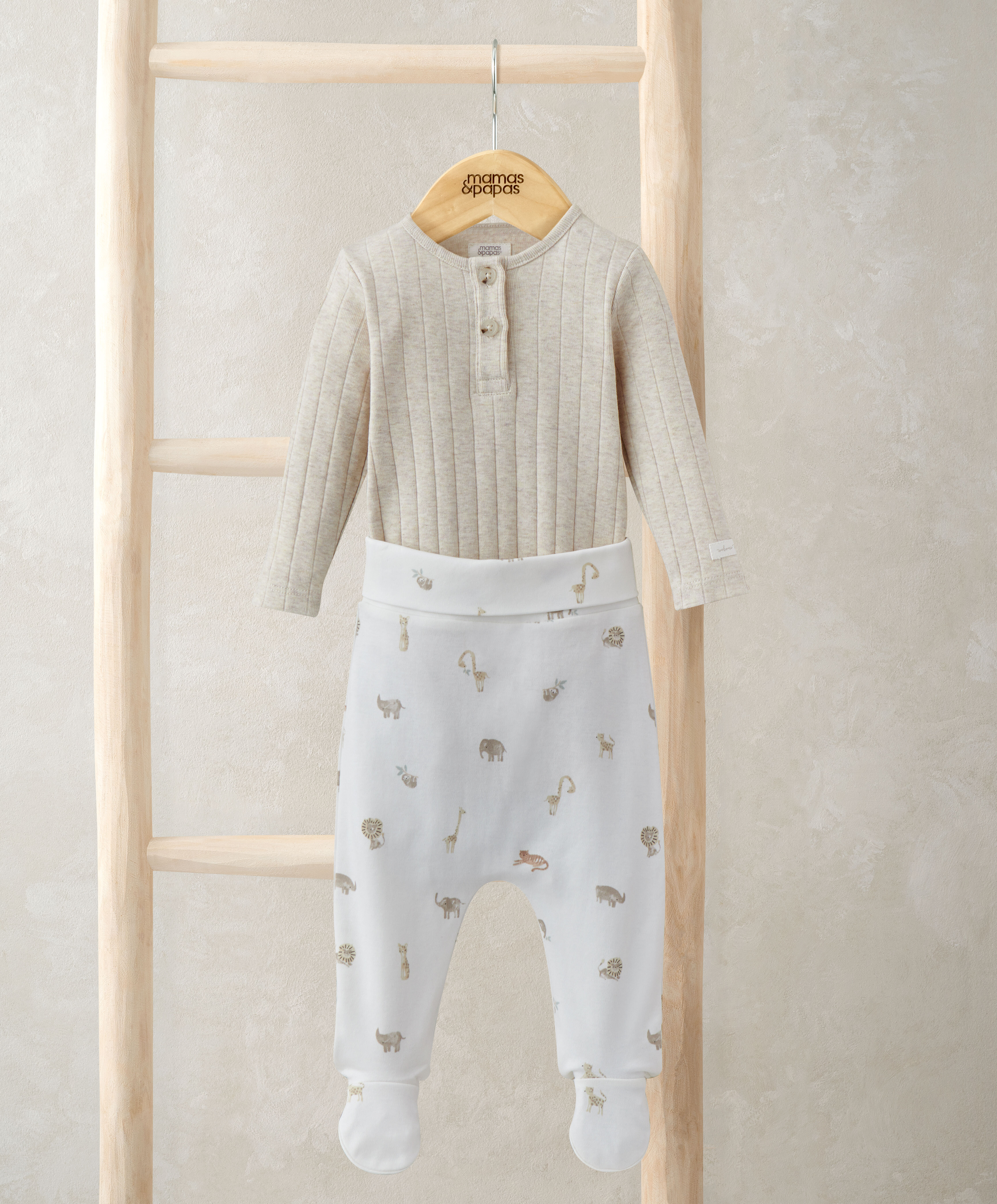 Ribbed Safari Bodysuit & Leggings Set 