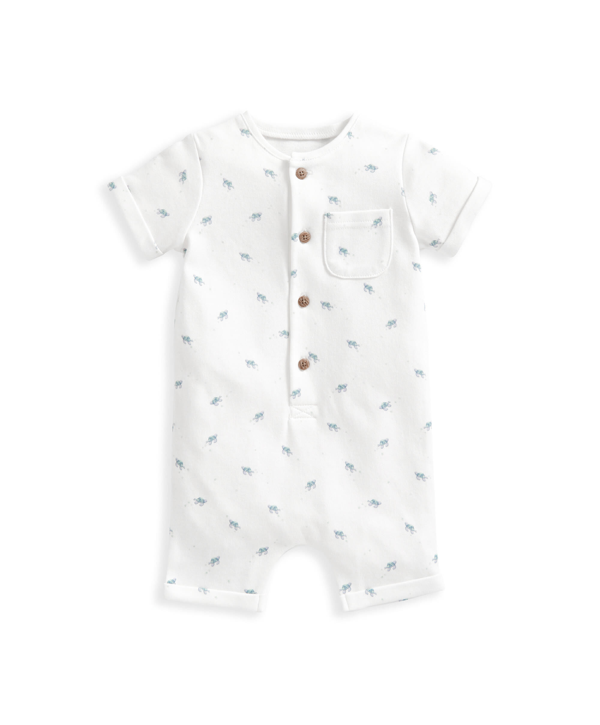 Turtle All Over Print Shortie Romper image number 2