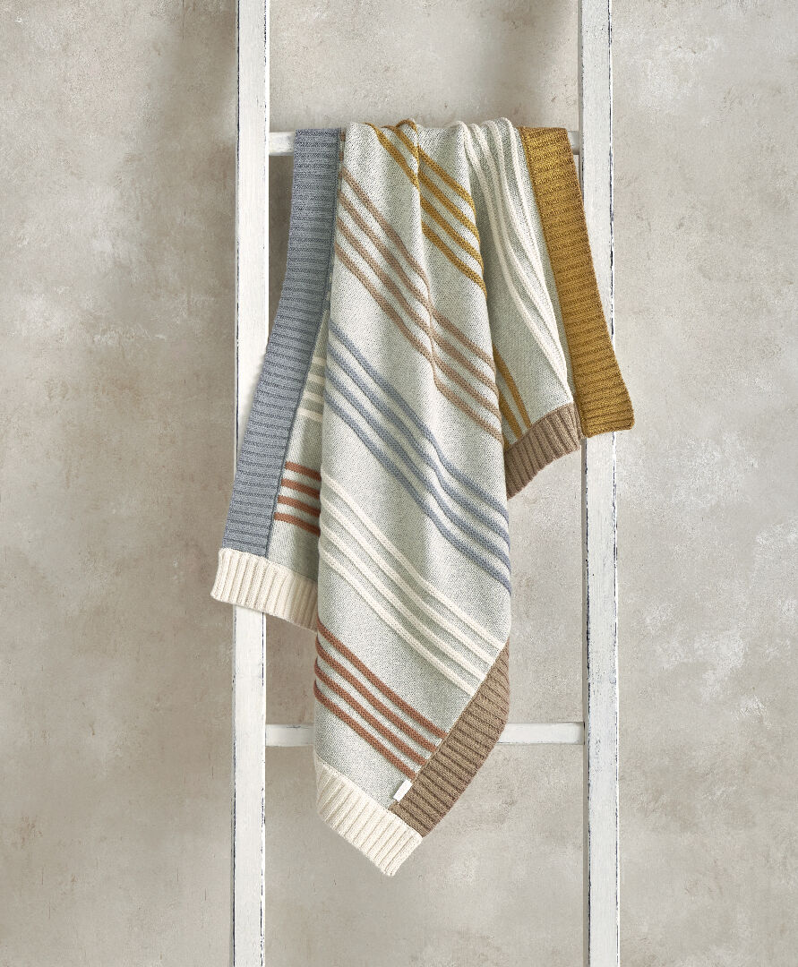 Knitted Blanket - Multi Brder Stripe image number 2