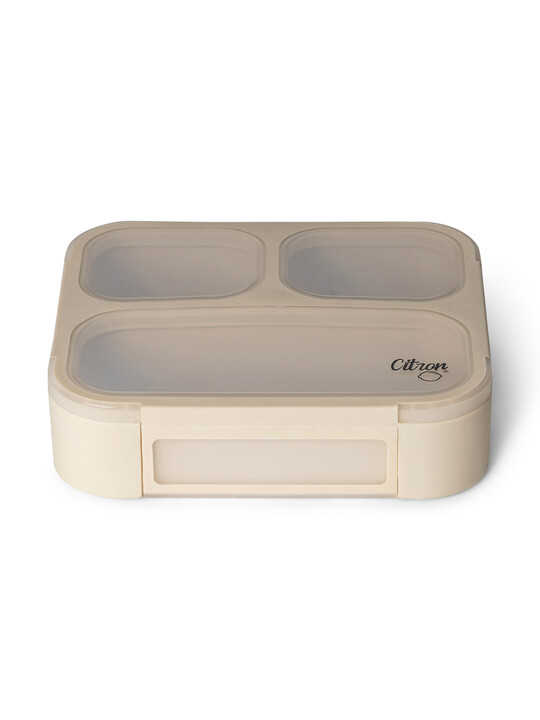 Citron Lunchbox with Fork and Spoon Beige image number 3