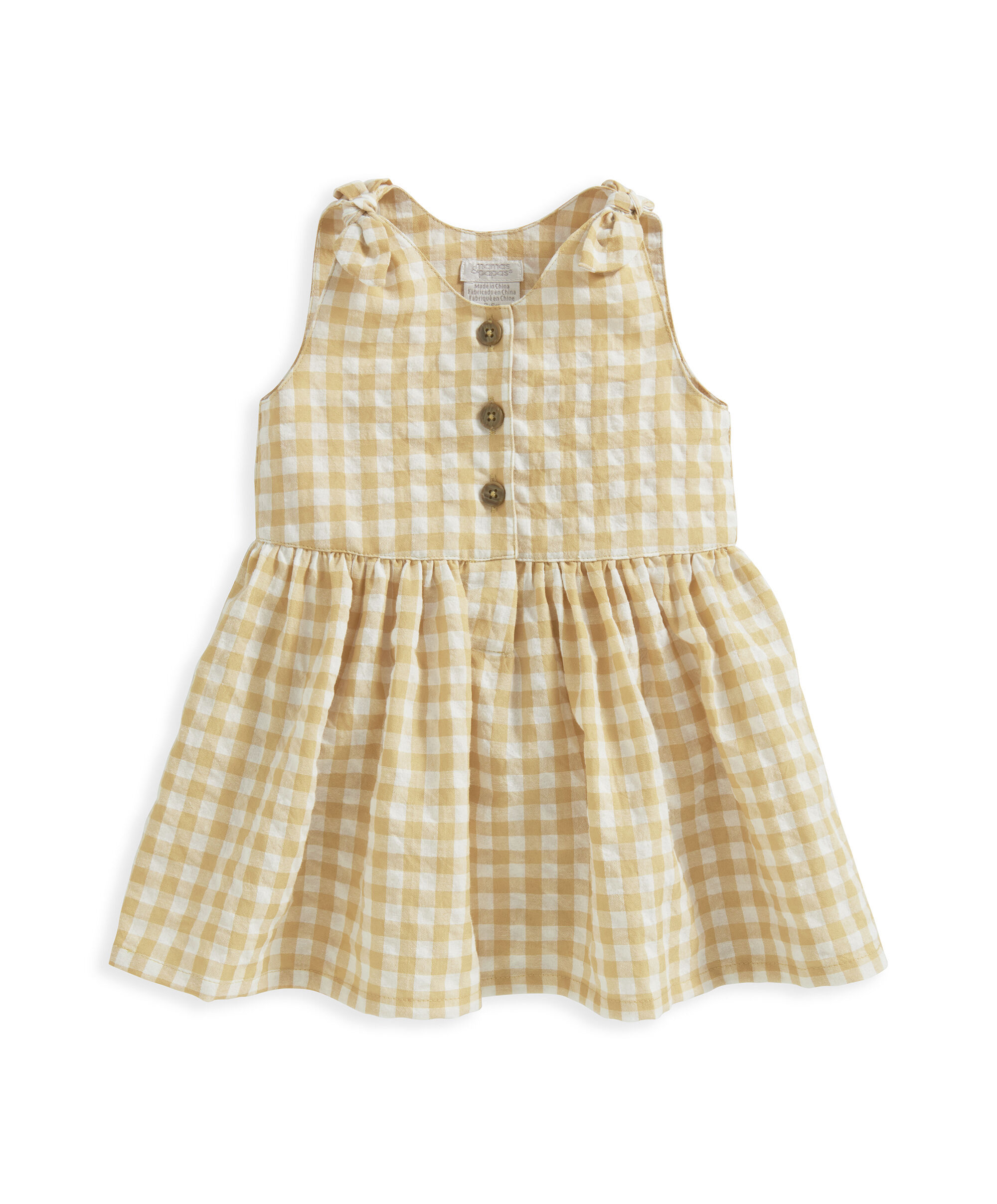 Yellow Gingham Bow Dress image number 2