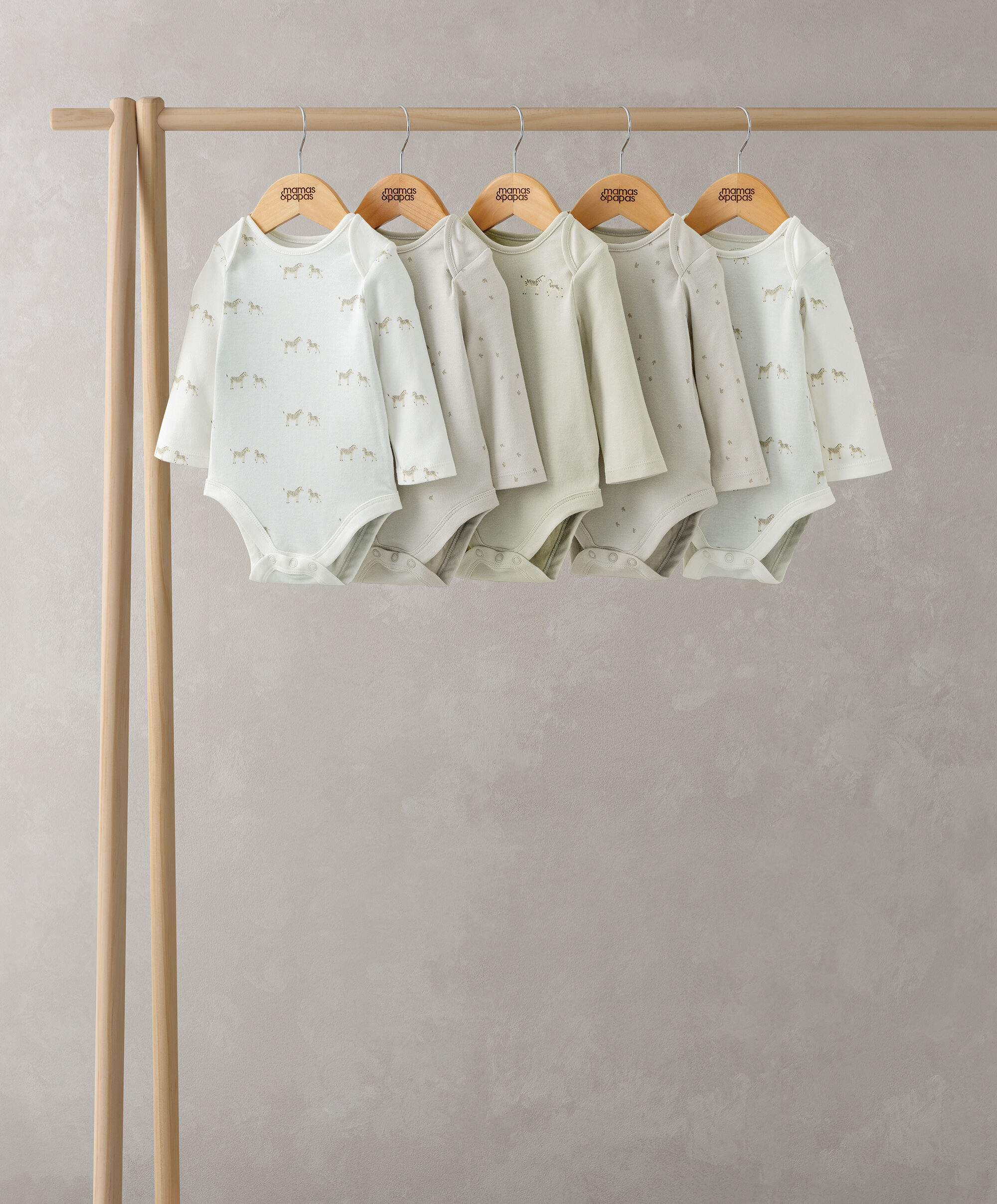 Wild Animals Long Sleeve Bodysuits (Pack of 5) image number 1