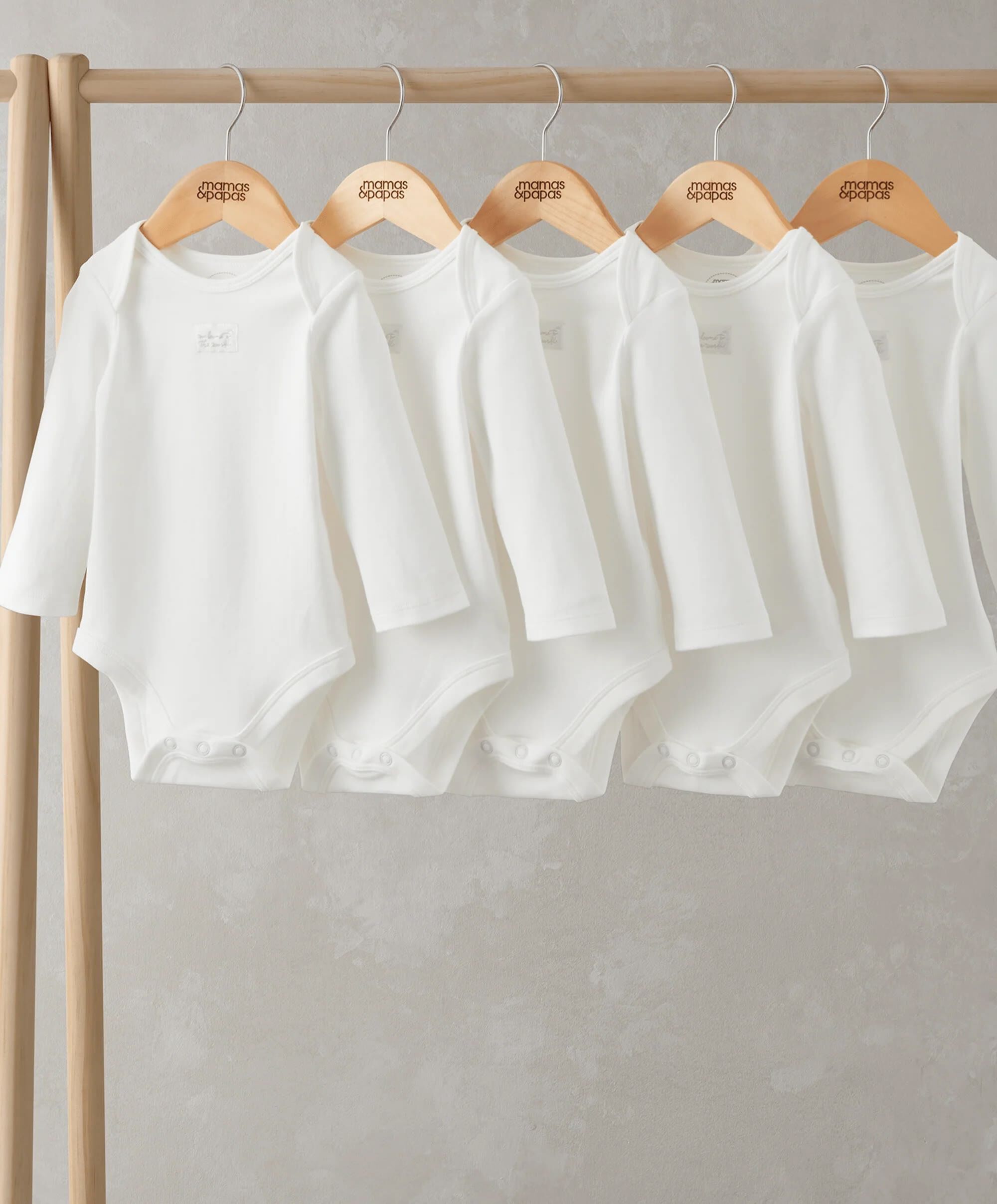 5pk White L/S Bodysuit image number 1