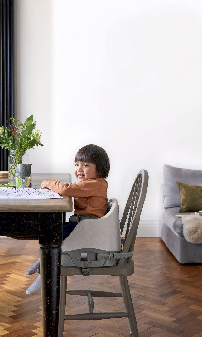 Bug 3-in-1 Floor & Booster Seat with Activity Tray - Pebble image number 3