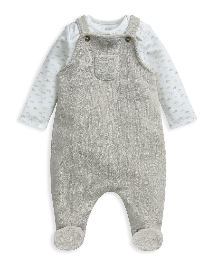 2 piece Bodysuit & Towel Dungaree Set image number 2