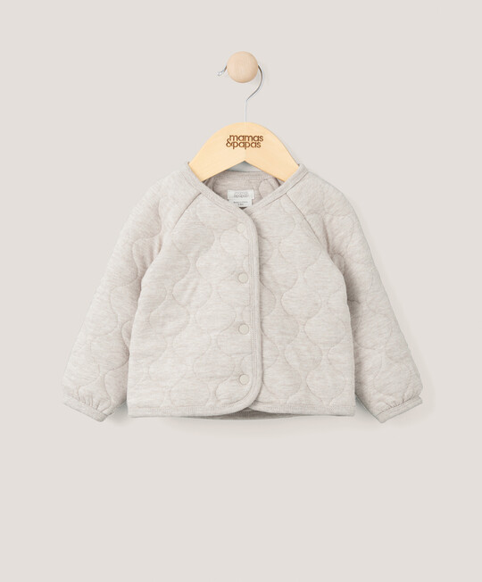 Oversized Jersey Quilted Jacket - Sand image number 1