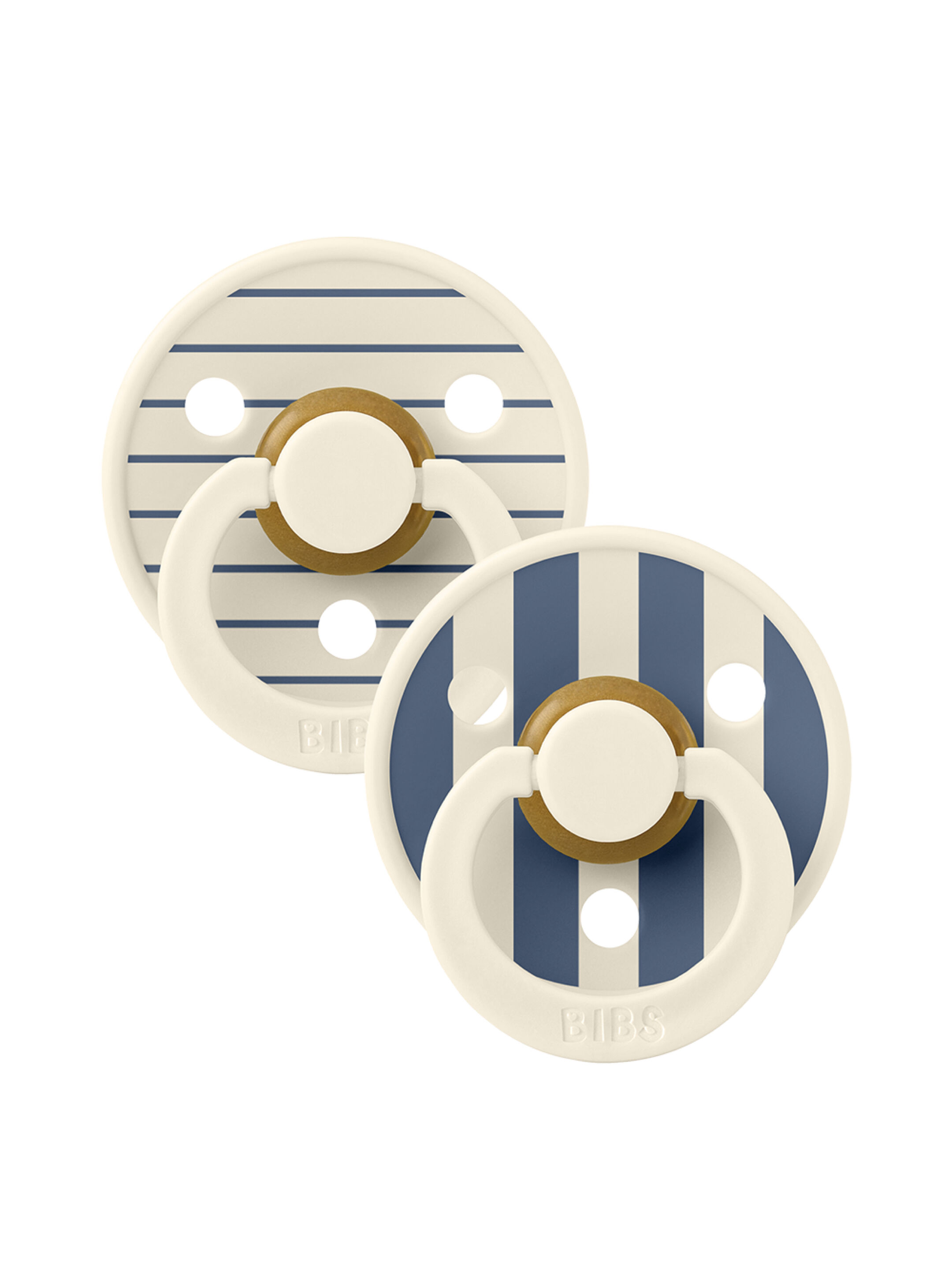 Bibs 2 Pack Colour Pin Latex S1 - Ivory Steel Blue Mix (0+ months) image number 1