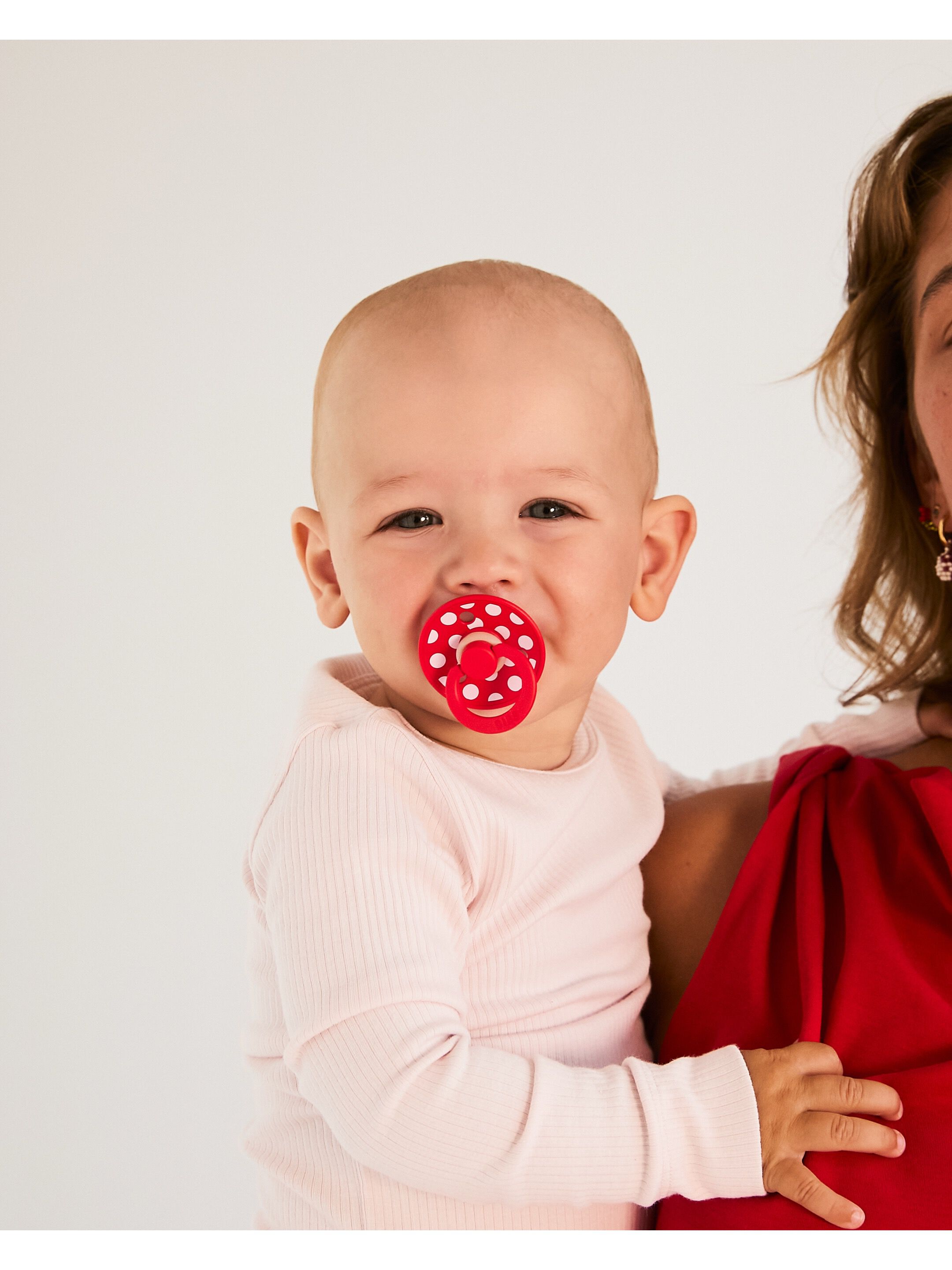 BIBS Pacifier Studio Colour 2 Pack Polka Latex Size 2 Blossom Candy Apple image number 5