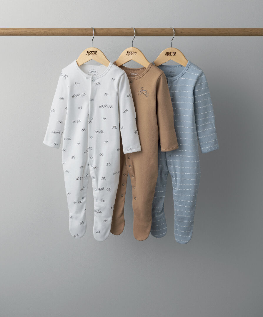 Buy 3 Pack Bike Ride Sleepsuits Baby Sleepsuits Multipack