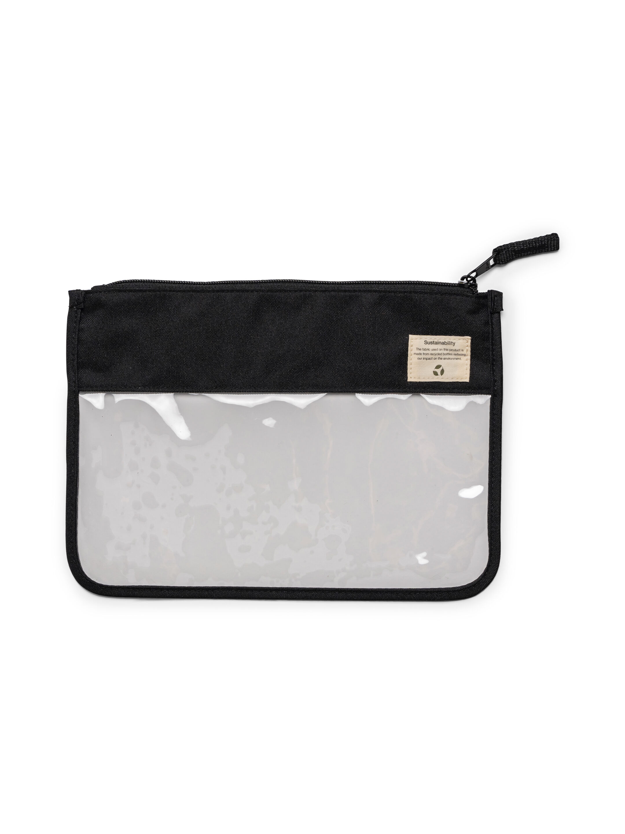 Clear Zipper Pouch Large - Black image number 4