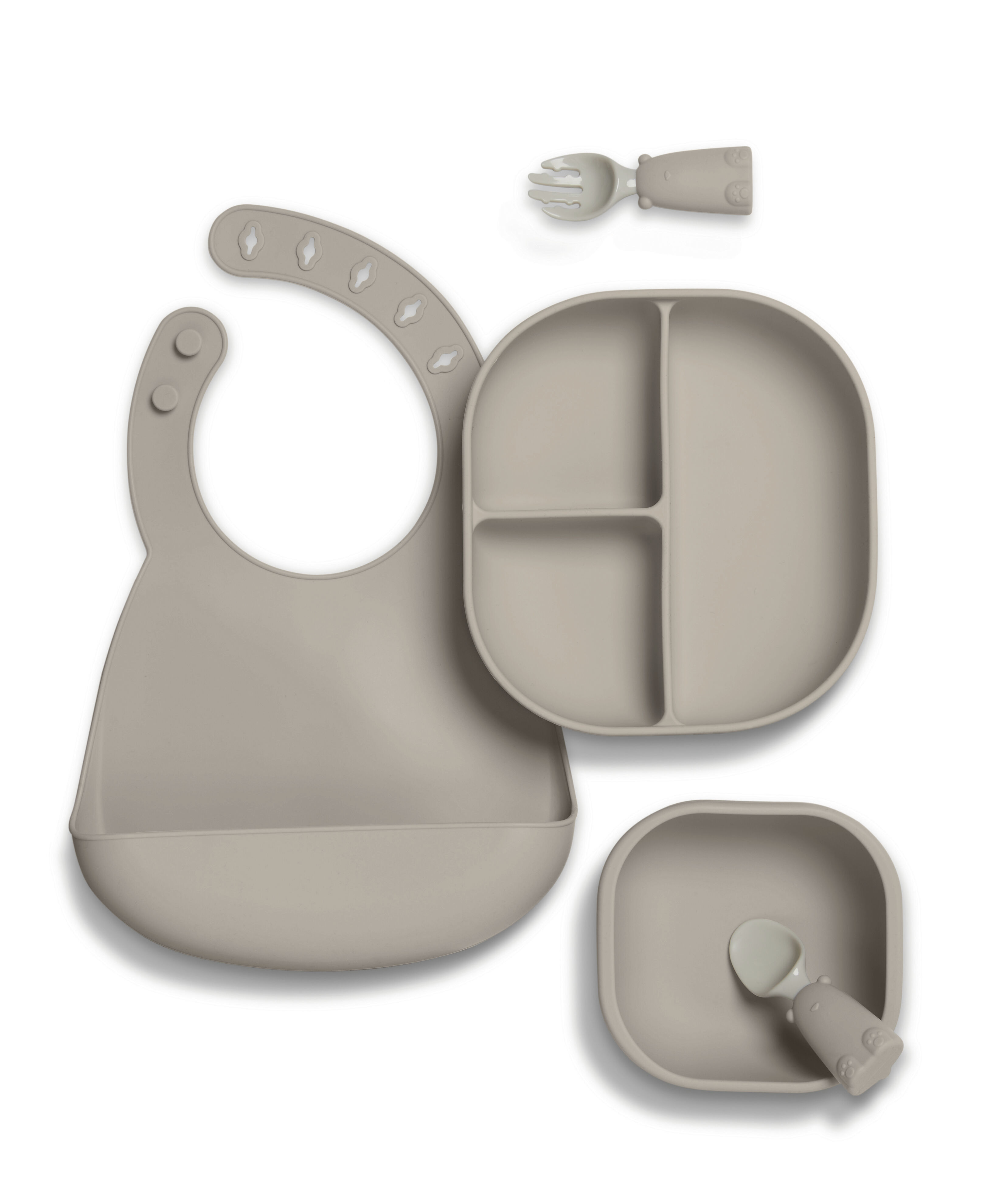 First Mealtime Silicone Set 4Pc - Truffle image number 2