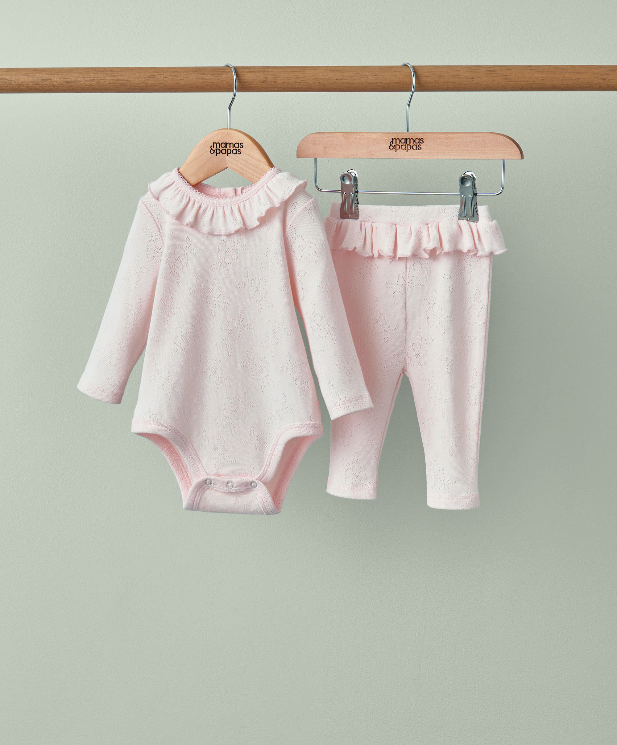 2 Piece Frill Hem Pointelle Set image number 1