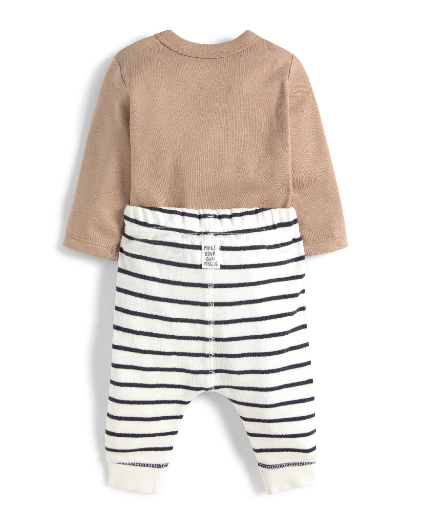 Striped Leggings & Wrap Bodysuit - 2 Piece Set image number 2