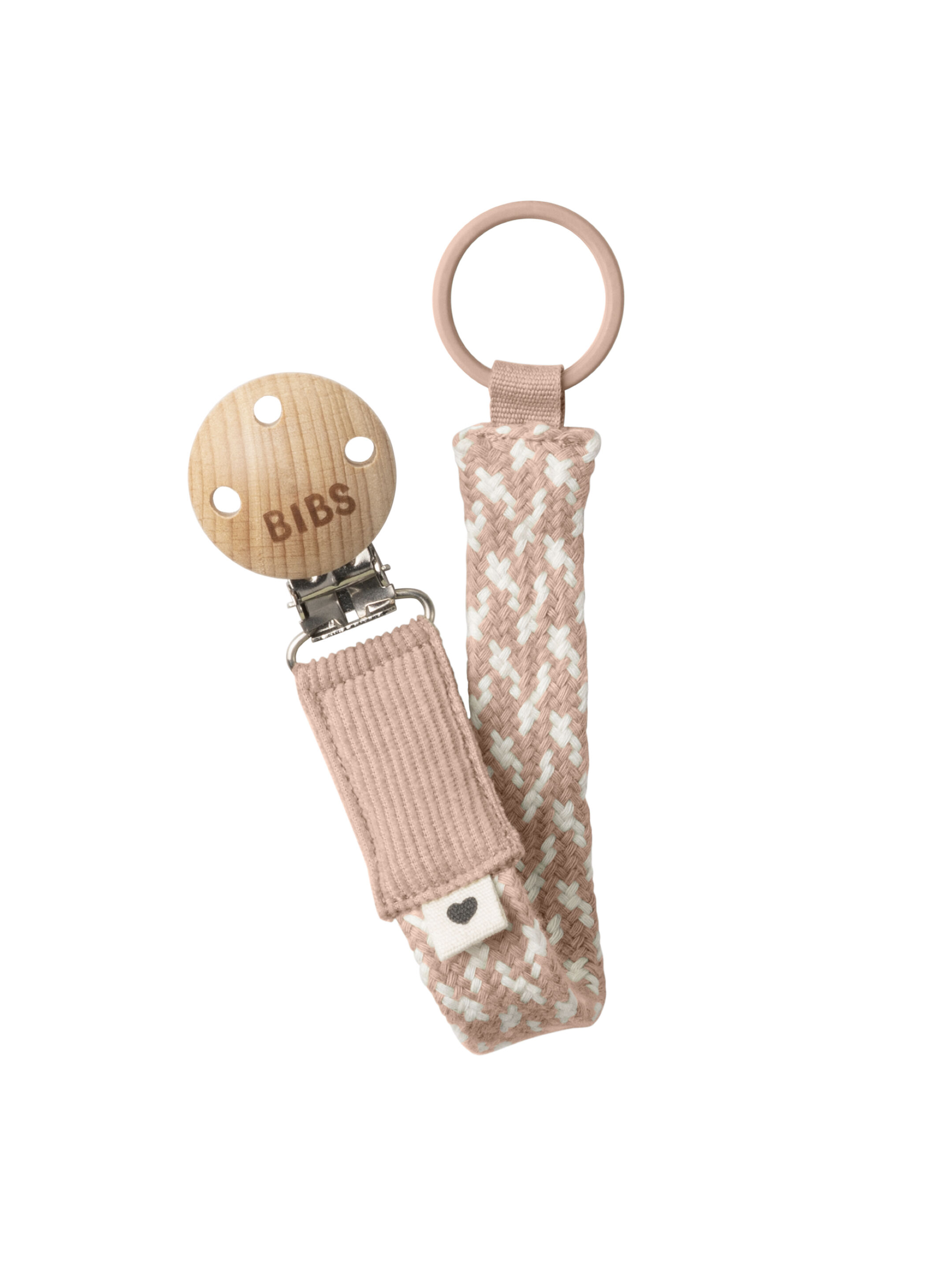 Bibs Pacifier Clip Blush & Ivory