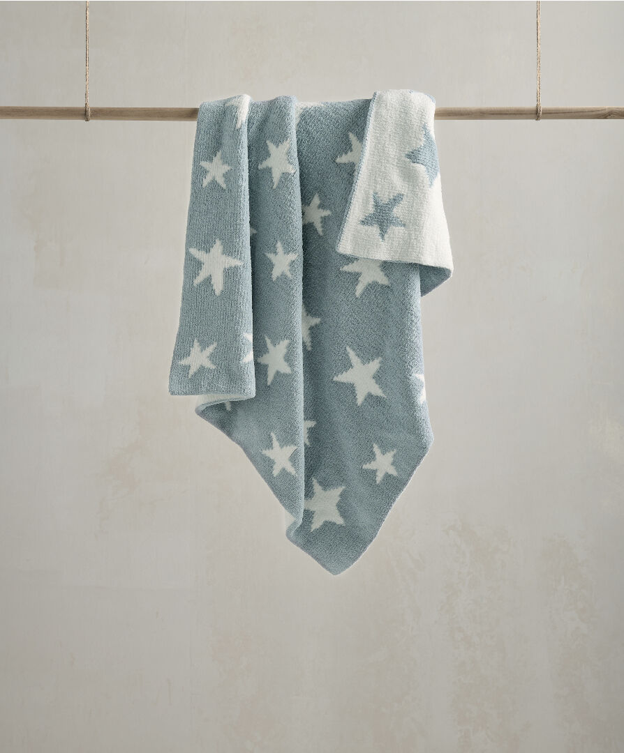 Chenille Blanket - Blue Star
