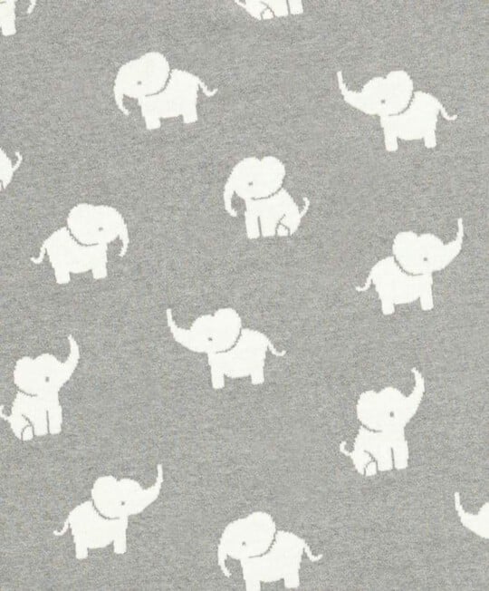 Welcome To The World Knitted Elephant Blanket - Grey image number 2